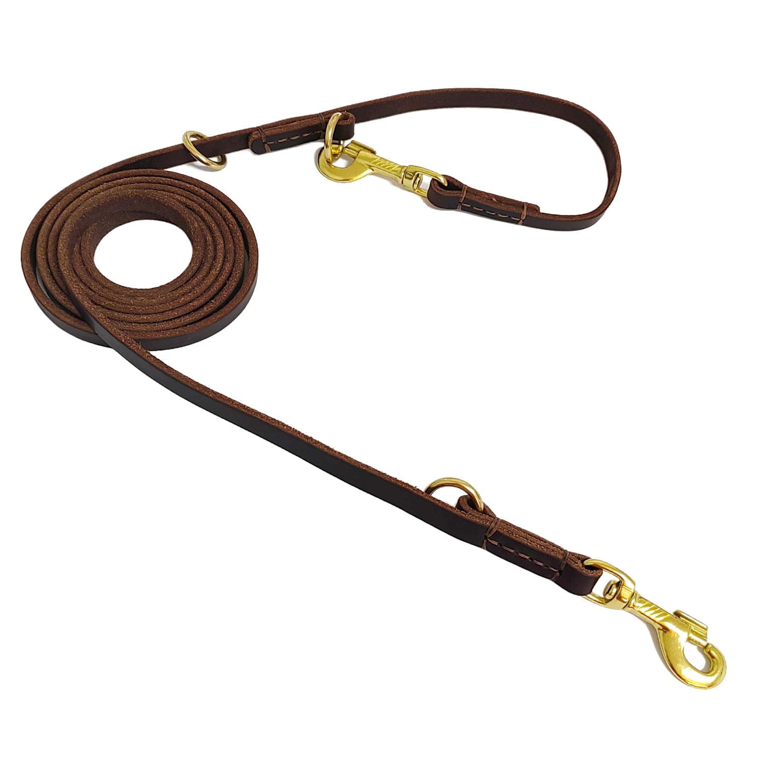 LWBMG Multifunctional Leather Dog Leash 8ft Genuine Leather Leash Hands Free ...