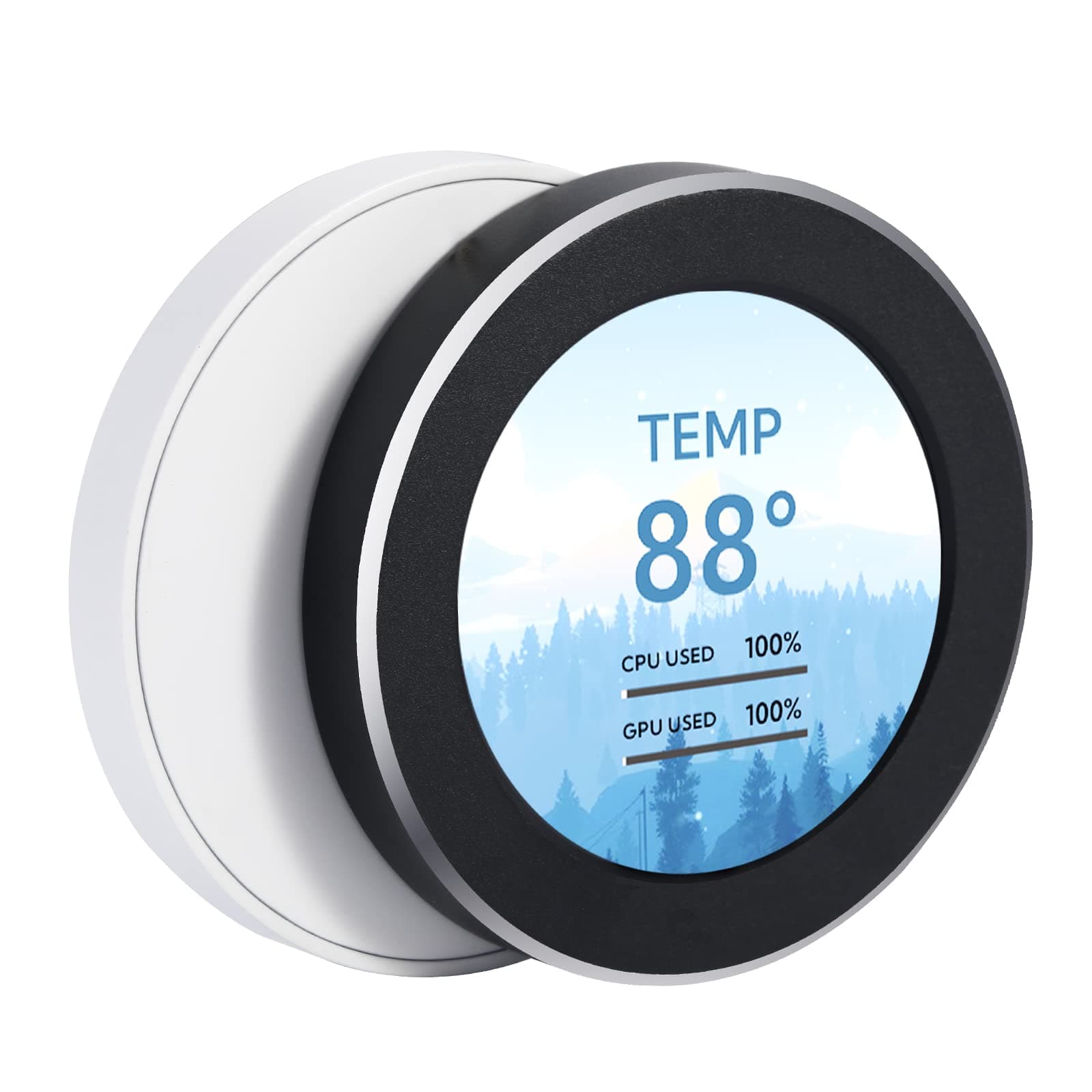 WOWNOVA 2.1" AIO Computer Temp Monitor CPU Cooler LCD Display Upgrade Kit for Water Cooling Systems, PC Sensor Panel for PC Computer Accessories in Side Prebuilt Gaming PC Parts ARGB Case (Black)