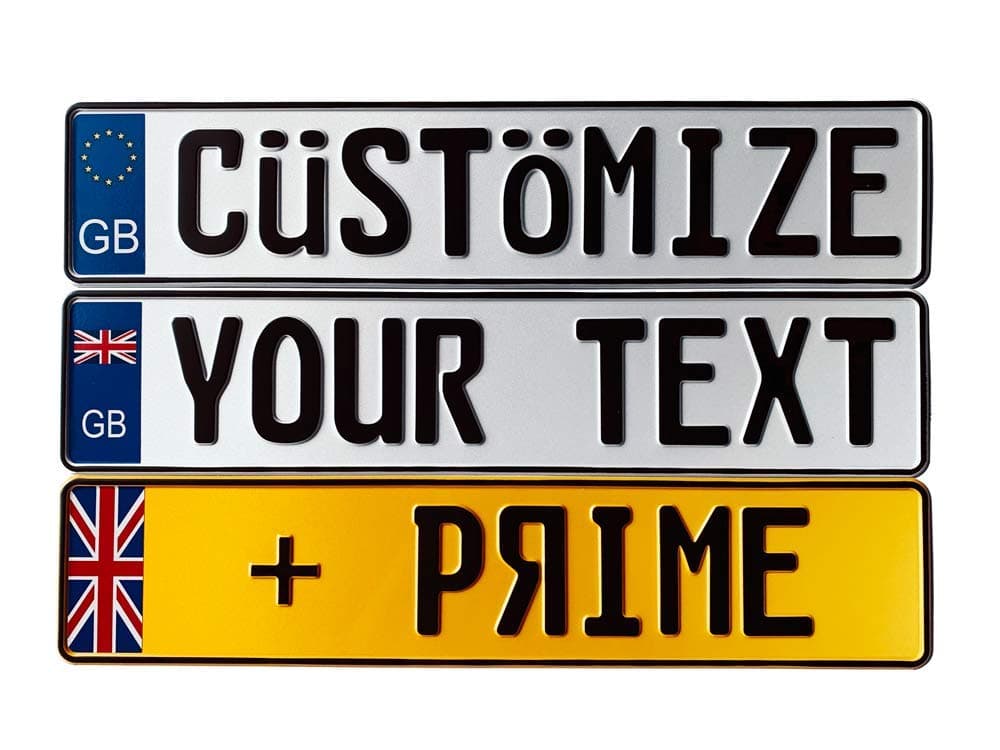 Great Britain Custom European License Plate (with Mounting Frame)