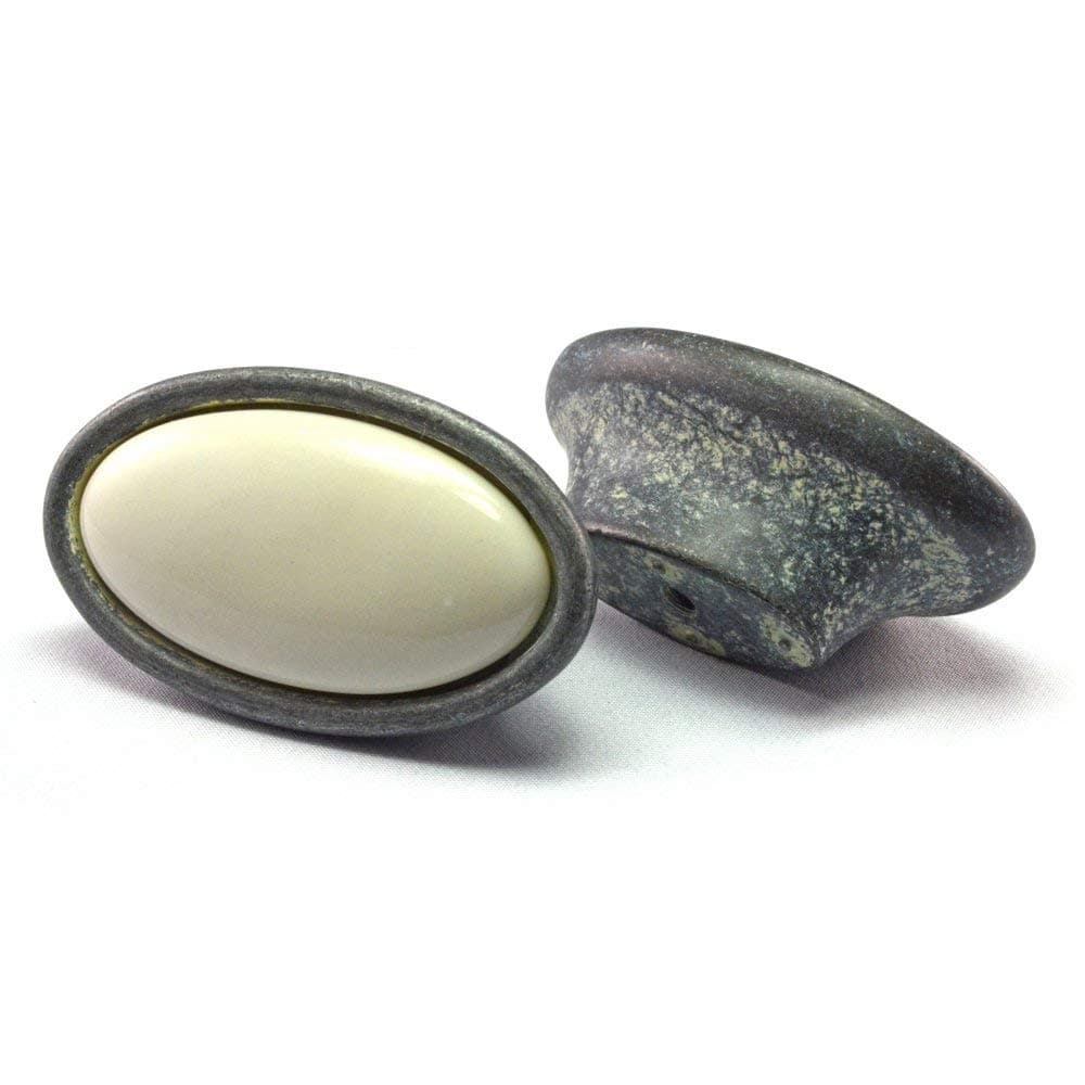 Vintage Porcelain Furniture Knob with Inlay Cream Avorio 34 x 25 x 58 cm – STYLE Melange Quality Made Europe For 1998