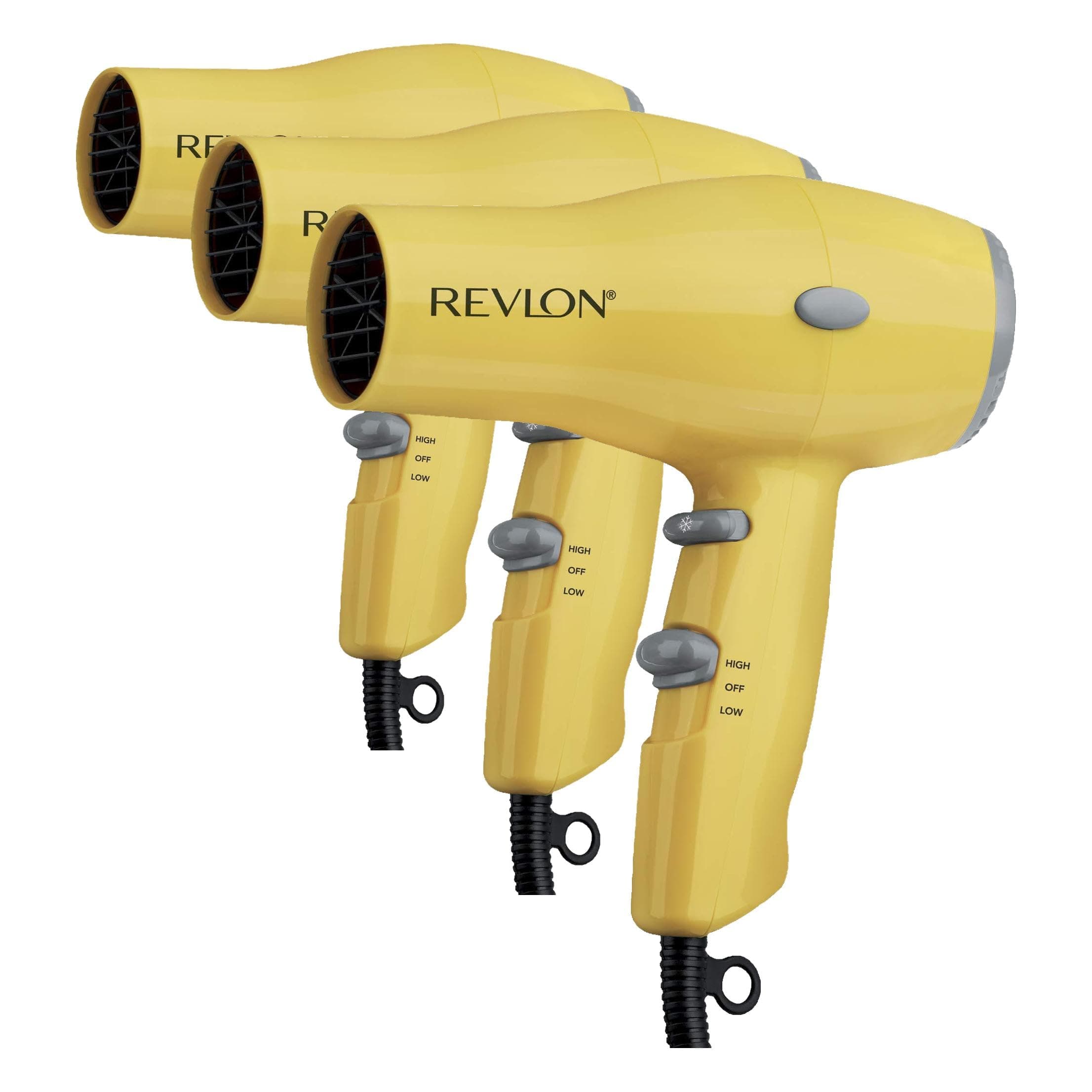 Compact Hair Dryer | 1875W Lightweight Design, Perfect for Travel, (Yellow), Plastic