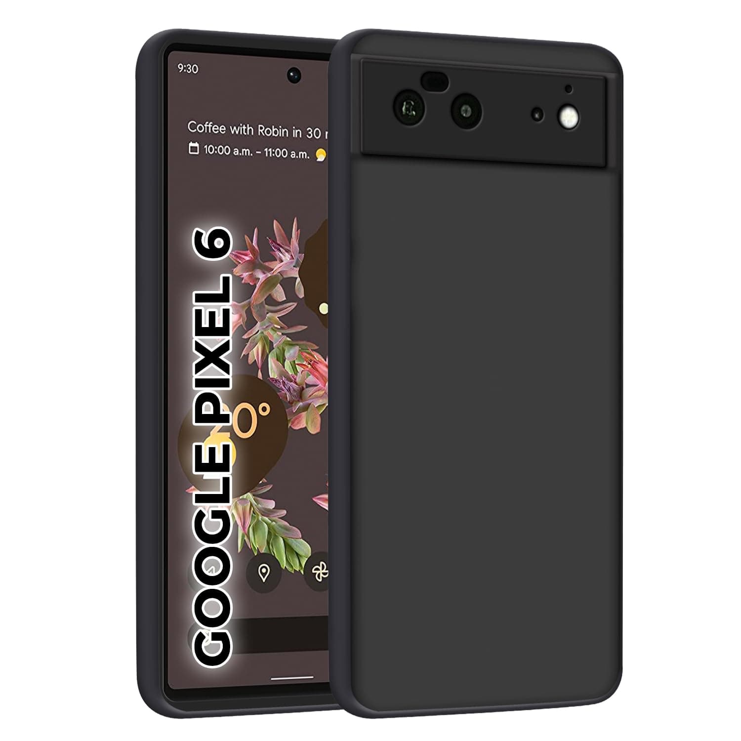 HELLO ZONE Exclusive Matte Finish Soft Back Case Cover for Google Pixel 6 - Black