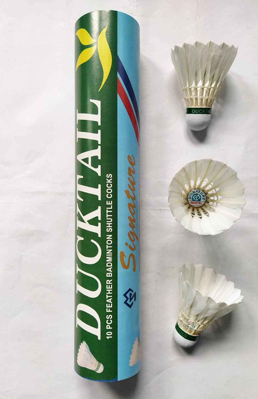 DUCKTAIL® Signature Duck Feather Shuttlecock, White (Pack of 10)