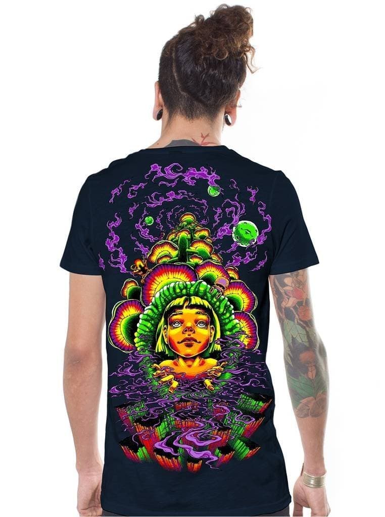 Mens Psychedelic T-Shirt Magic Mushrooms Psilocybin Festival PSY Trance Top