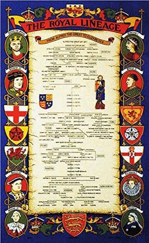 Royal Lineage Kings Queens 100% Cotton Tea Towel, Dark Blue, 73cm