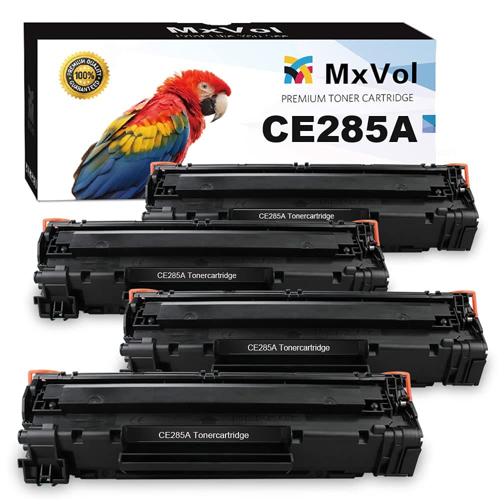MxVol Compatible HP 85A CE285A Toner Cartridge use for LaserJet Pro P1102w P1102 M1212nf M1217nfw M1132 M1136 MF310 P1109w priter (Black , 4-Pack)