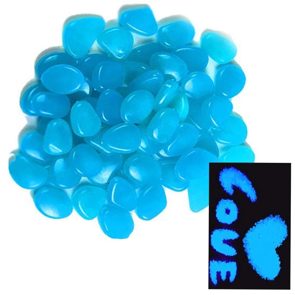 OVIAZA Glow in The Dark Pebbles,Fairy Garden Accessories Landscape Rocks,Stepping Stones Outdoor Decorations for Garden,Walkways,Driveway,Path,Fish Tank Aquarium DIY Decorations Gravel