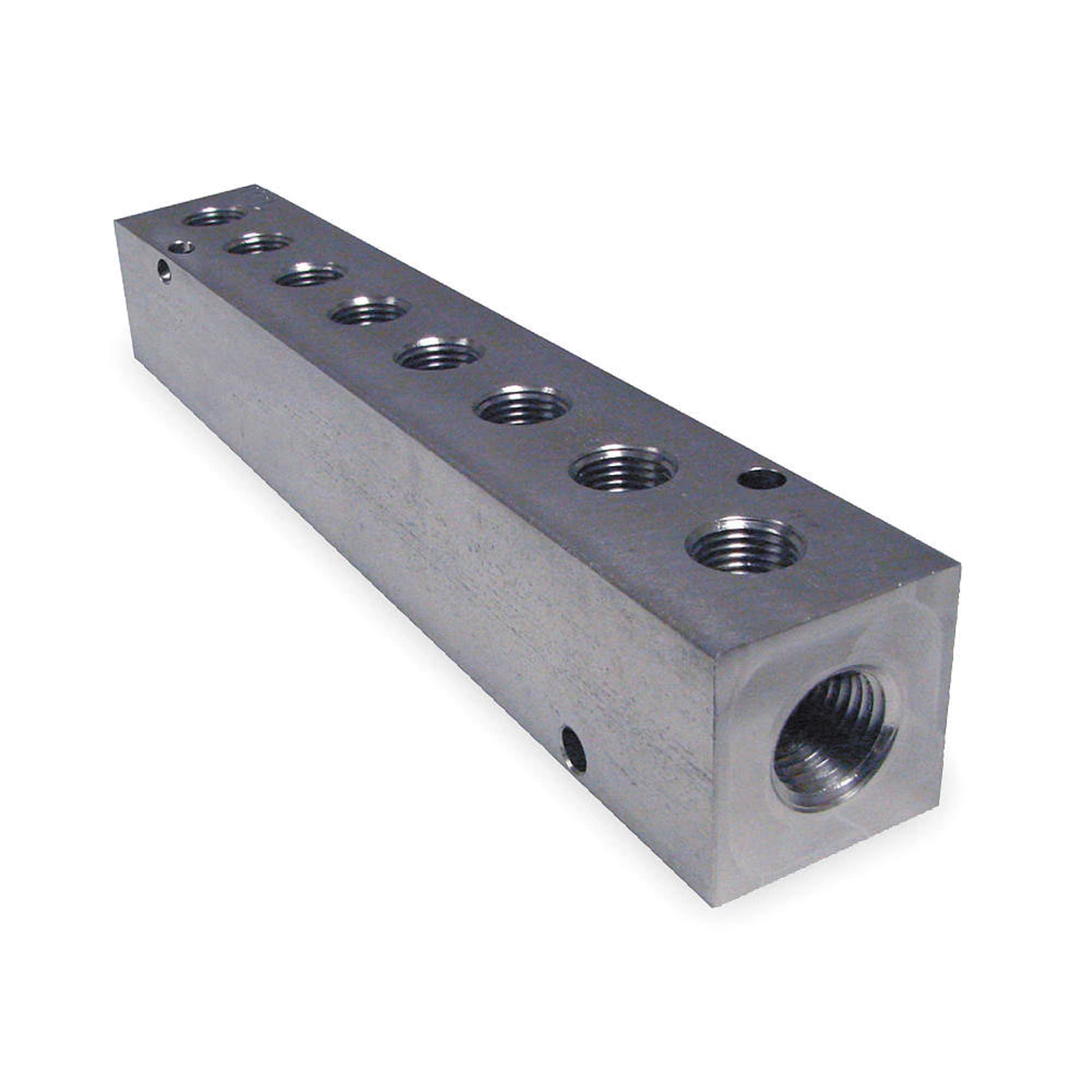 M20-250-8-SS, Inline Manifold, 8-Station, 1/4 NPT Input, 1/8 NPT Output, 303 Stainless Steel