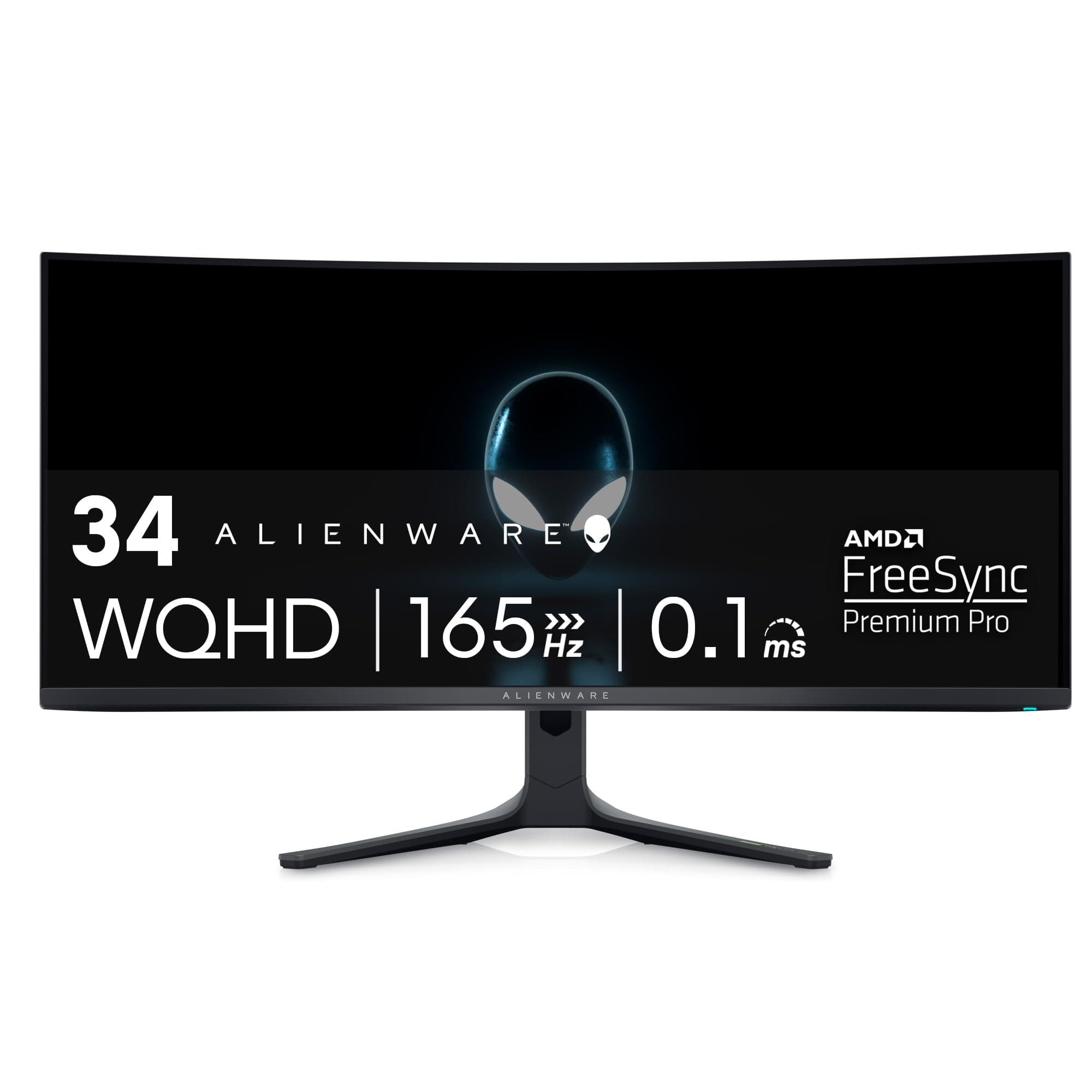 - AW3423DWF Curved QD-OLED Gaming Monitor - 34-inch Quantum Dot OLED 0.1Ms 165Hz 21:9 Curved Display, 99.3% DCI-P3 Color Gamut, VESA DisplayHDR True Black 400, AMD FreeSync Premium Pro - Black