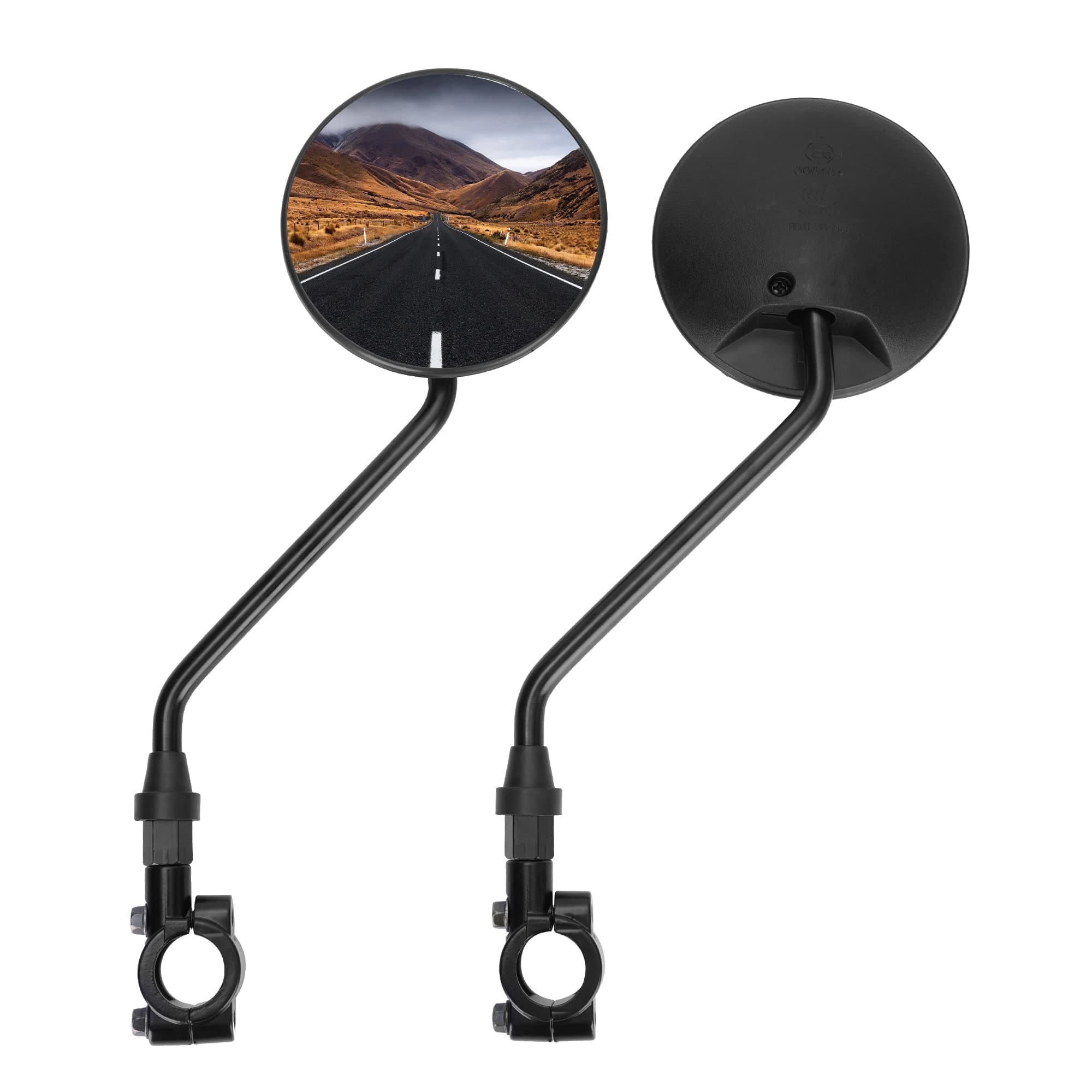WEIYINGSI8mm Universal Motorcycle Rear View Mirrors with 22mm 7/8" Handlebar Mirror Mount Adaptor for Moped Scooter Ruckus Wolf Rugby RV125 Mini Chopper Pocket Bike Mini Dirt Bike 4 wheel ATV
