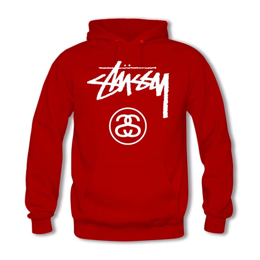 Stussy Logo Men's Hoodie - red - Medium
