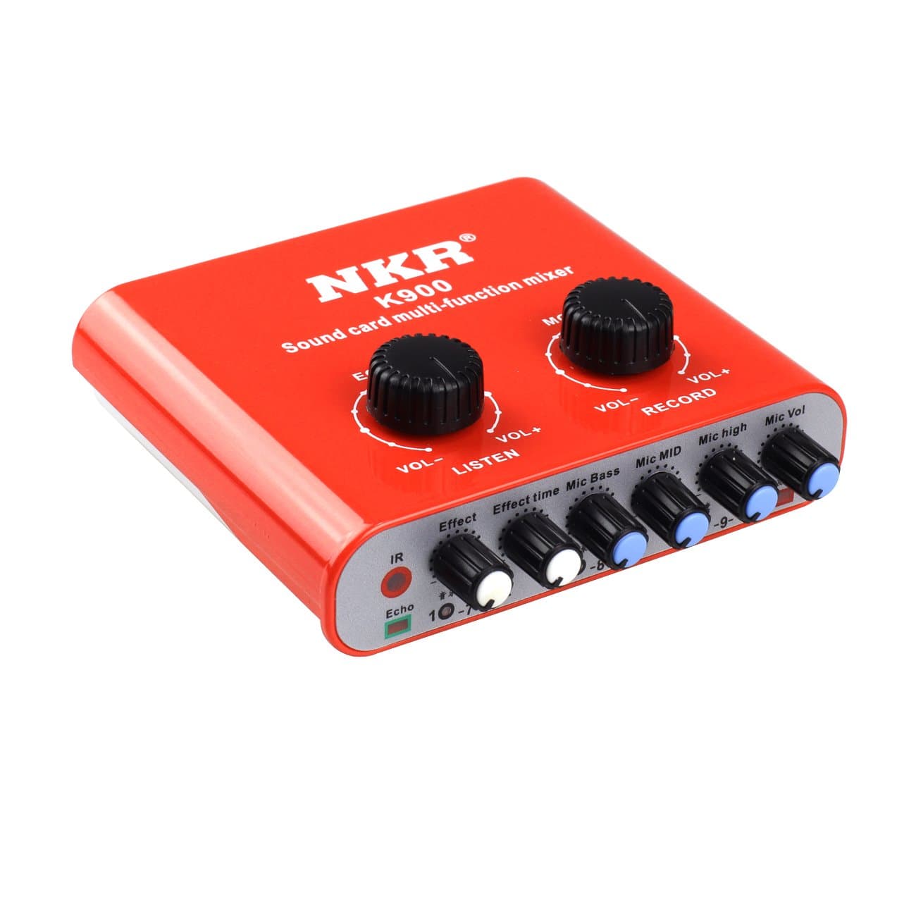 NKR Multifunctional Digital Audio USB Outside Receive Sound Card Mixer for Network Kara OK Voice Chat Personal Recordings Play Music Movies with Tera Dust Cloth Orange