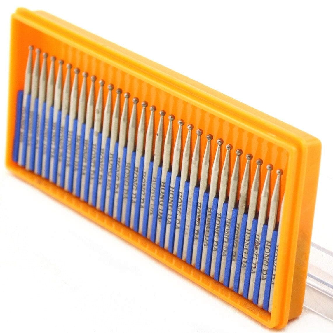 JINGLING ダイヤモンドボールバリ 2mm ラウンド研削ビット ストーンシャンク 2.35 30個入り