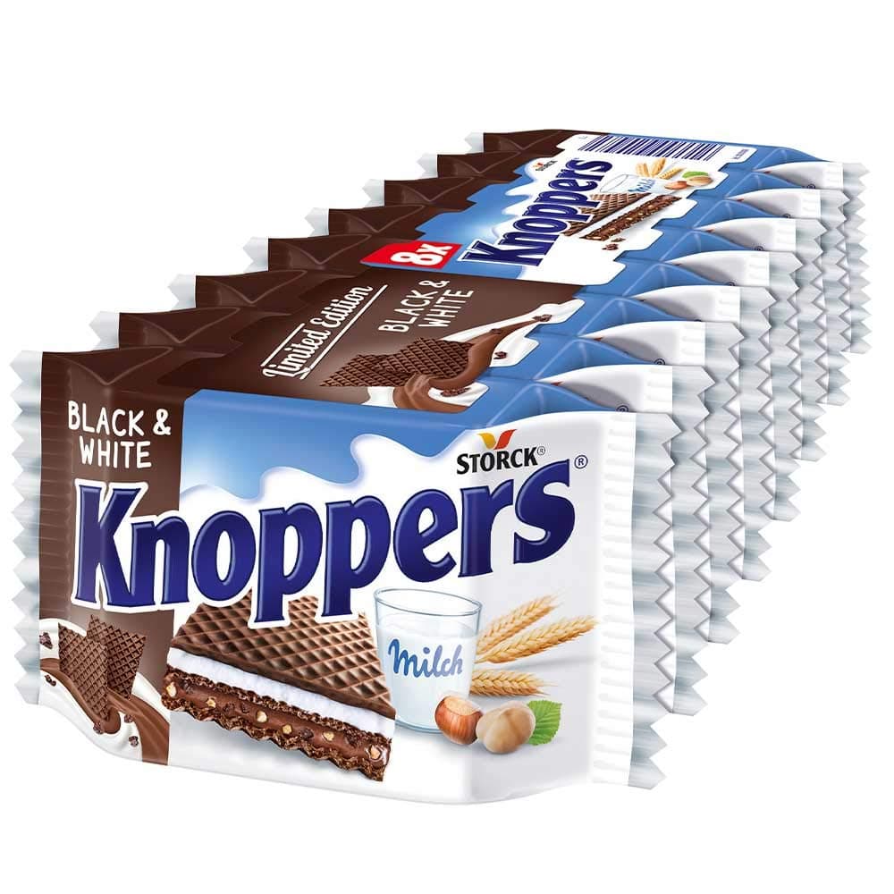 Knoppers Black & White 8 Pieces (200g) pack of 2