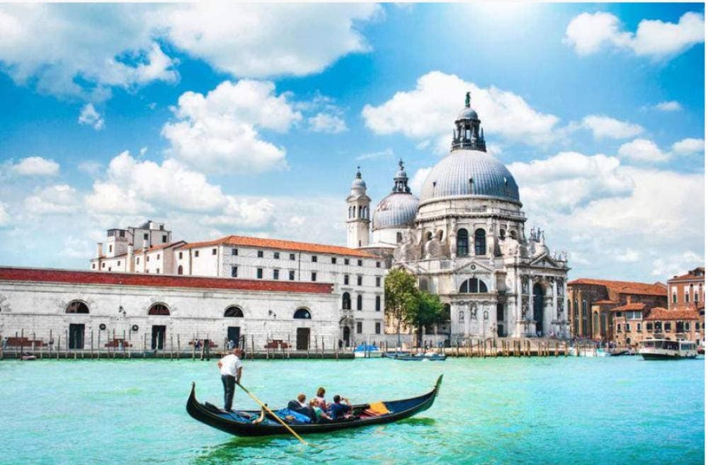 5D DIY Full Round Drill Diamond Painting Kit, Scenic Postcard View of Venice, Italy, Home Wall Decoration Frameless 40x50 cm