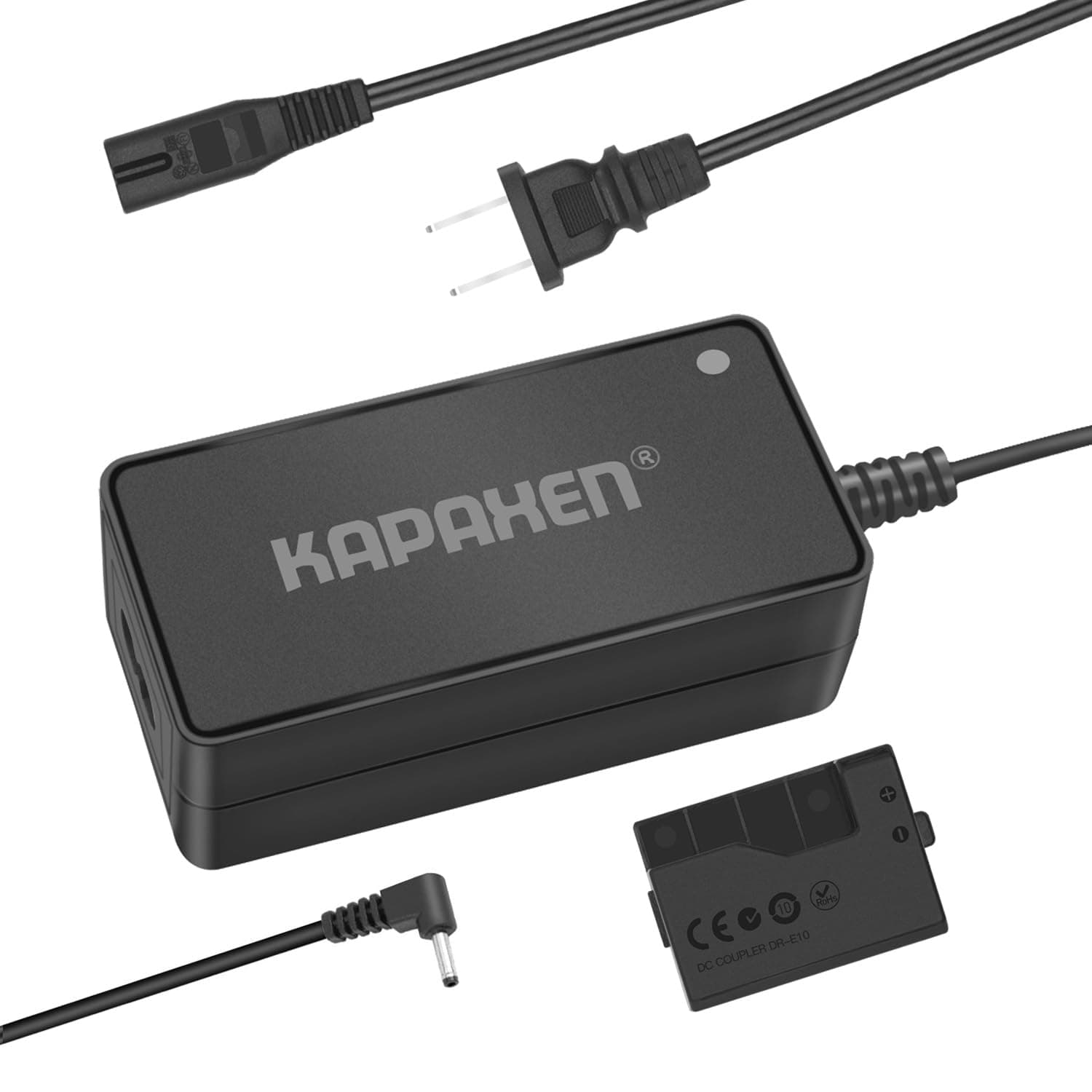 Kapaxen ACK-E10 (UL Listed) AC Power Adapter Kit For Canon EOS Rebel T3, T5 and T6 Cameras