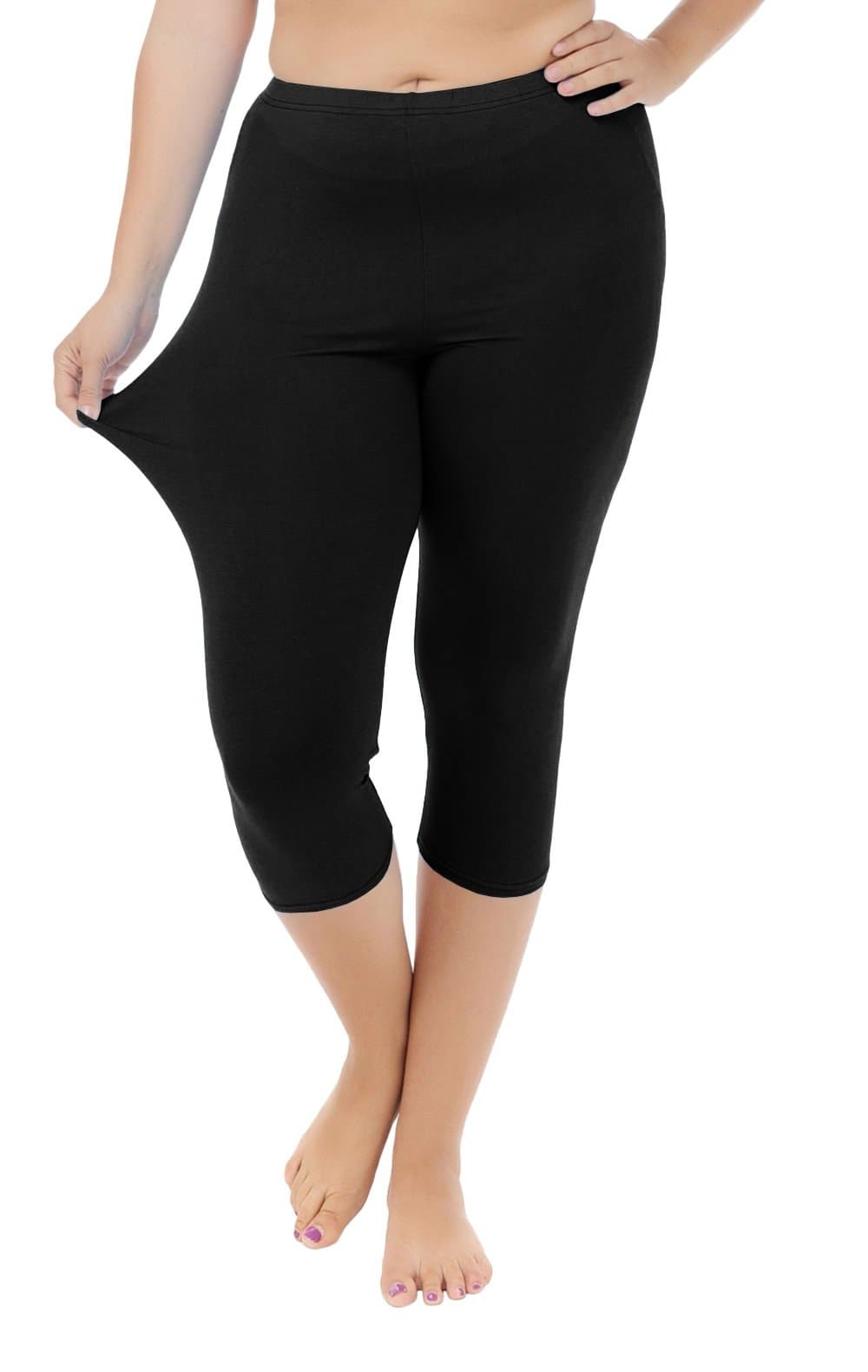 Women's Plus Size Capri Leggings Lightweight Soft Crop Leggings Basic Capris Yoga Pants