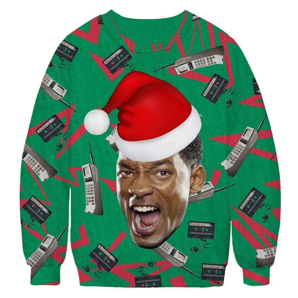 KSJK Unisex Funny Print Ugly Christmas Sweater Jumper 018 L