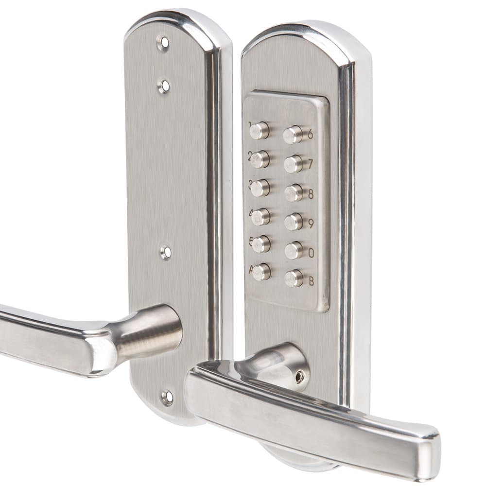 Keyless Mechanical Combination Door Lock Digital Code Keypad Security Entry Door Stainless Steel 304 Not Deadbolt (Only for The Left Handed Door Opens Inward) … (Right Handle)