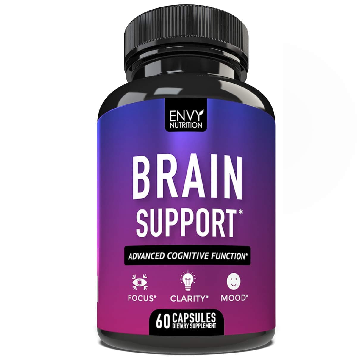 Brain Support Supplement - Advanced Cognitive Function - Boost Memory, Clarity, Mood & Focus - 60 Supplement Capsules