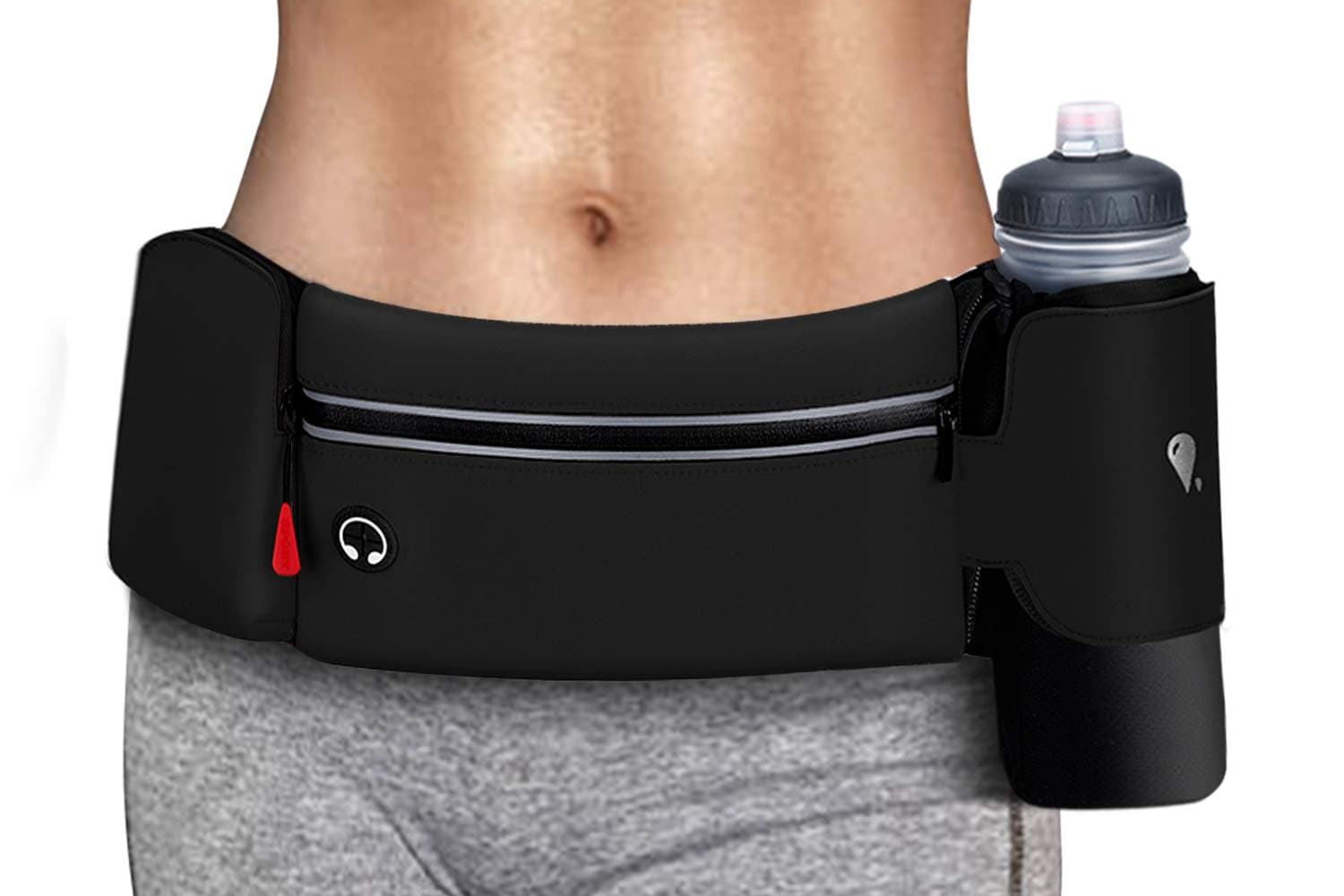 Running Waist Pouch, Foldable, Water Bottle Pouch (Bottle Not Included) Flip Belt UPS, Waterproof Running Bag Smartphone Pouch Cell Phone Holder for Women Men and Women