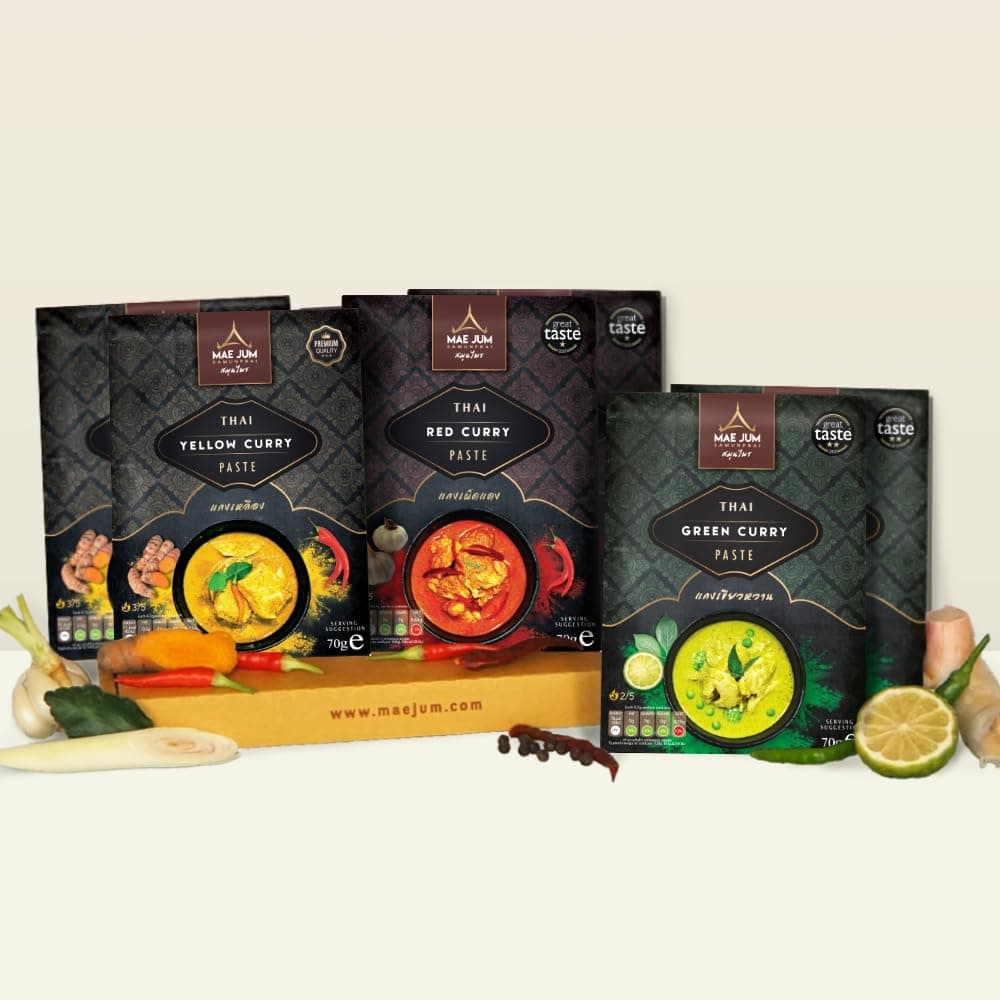 – Classic Bundle - Traditional Thai Curry Paste by Mae Jum (6 packs x 70g) | Includes Great Taste Award Winners 2020
