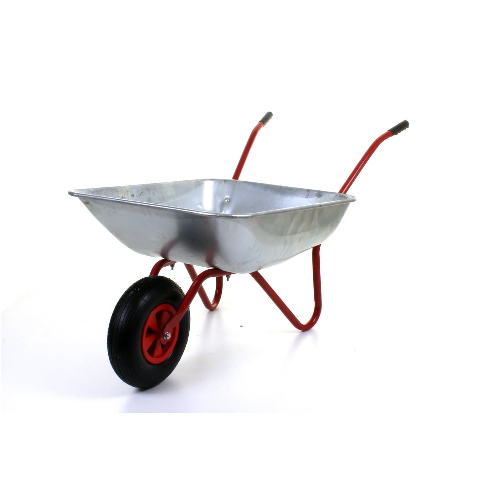 Marko Tools Red 65L Metal Heavy Duty Galvanised Wheelbarrow 12" Pneumatic Inflatable Tyre Garden