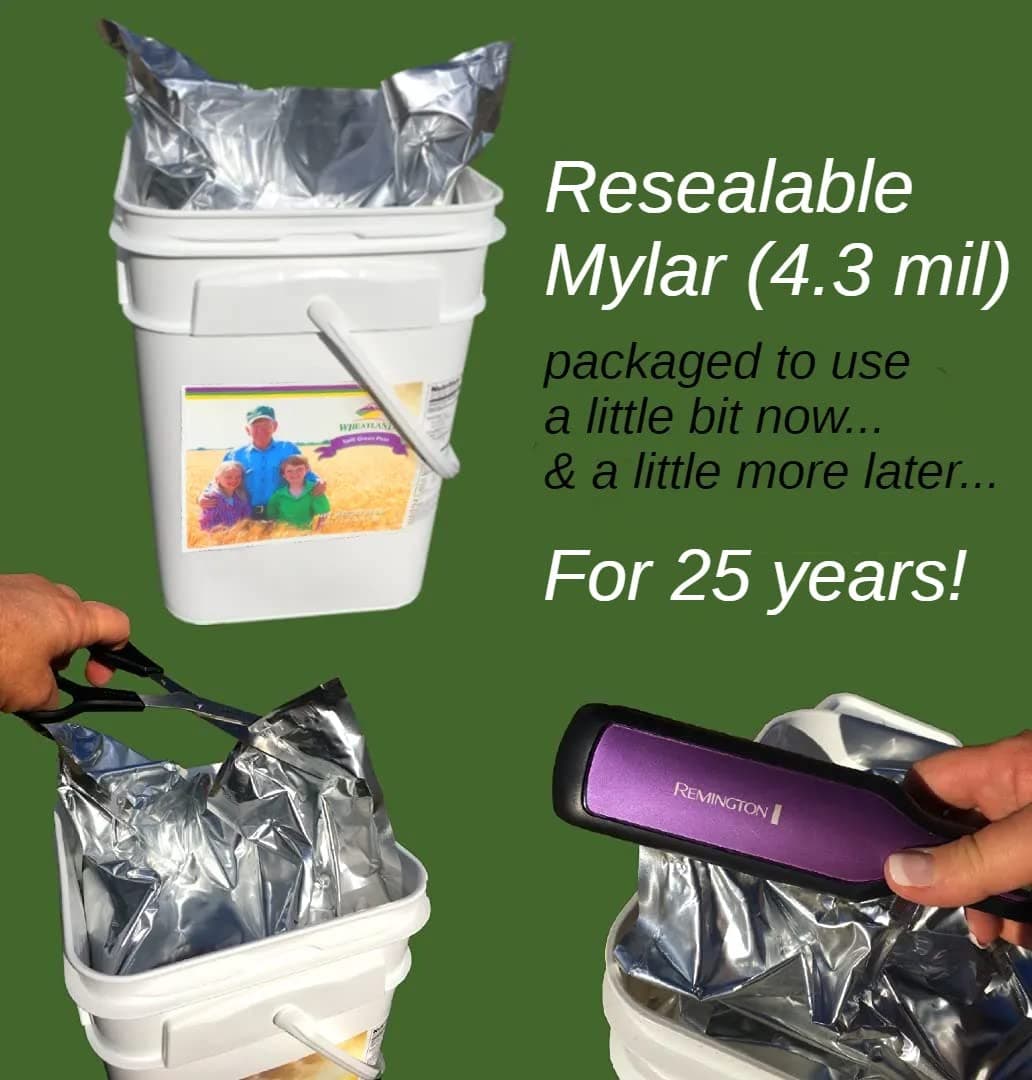 25 lb Bulk: Emergency Preparedness : Mylar : Oxygen Absorber : 30 Year Shelf Life : Non GMO: NO Glyphosate : Long Term Food Storage
