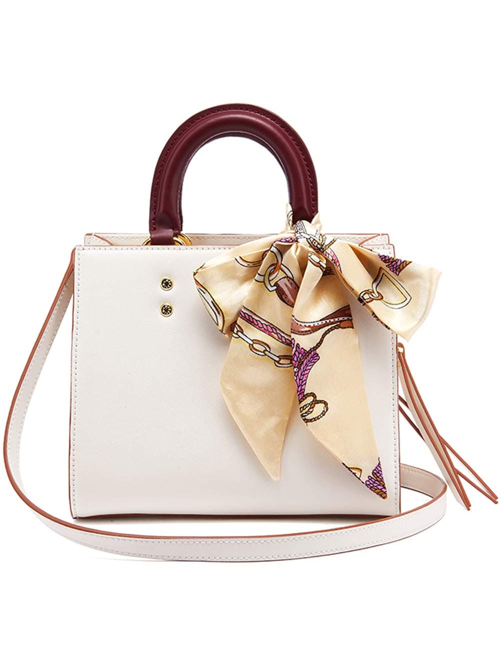 LA FESTIN Designer Handbags for Women Top Handle Leather Shoulder bags Fashion Cross-body Purse White