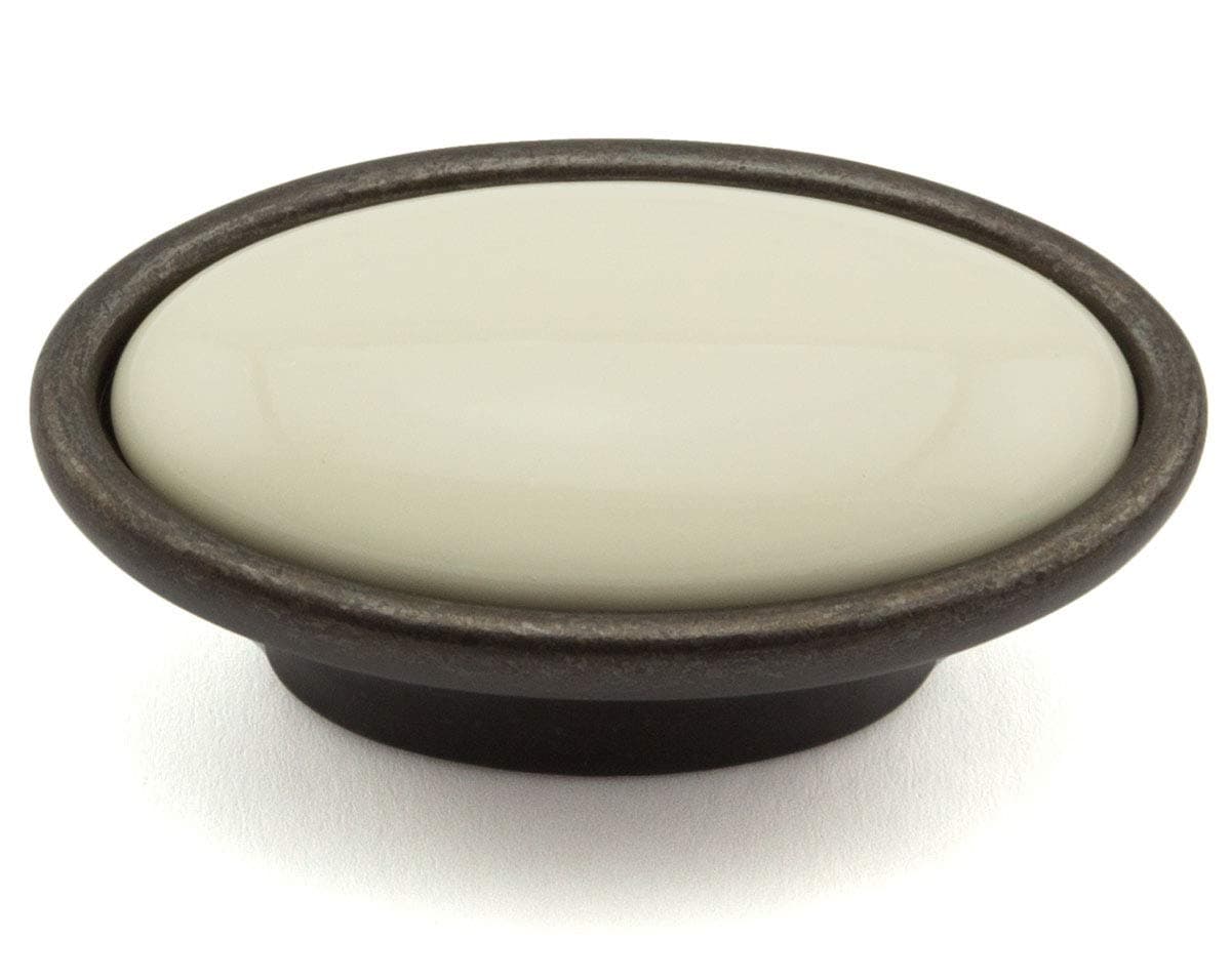 Vintage Porcelain Furniture Knob with Inlay Cream Bronze 34 x 25 x 58 cm – European Style Melange Quality Since 1998