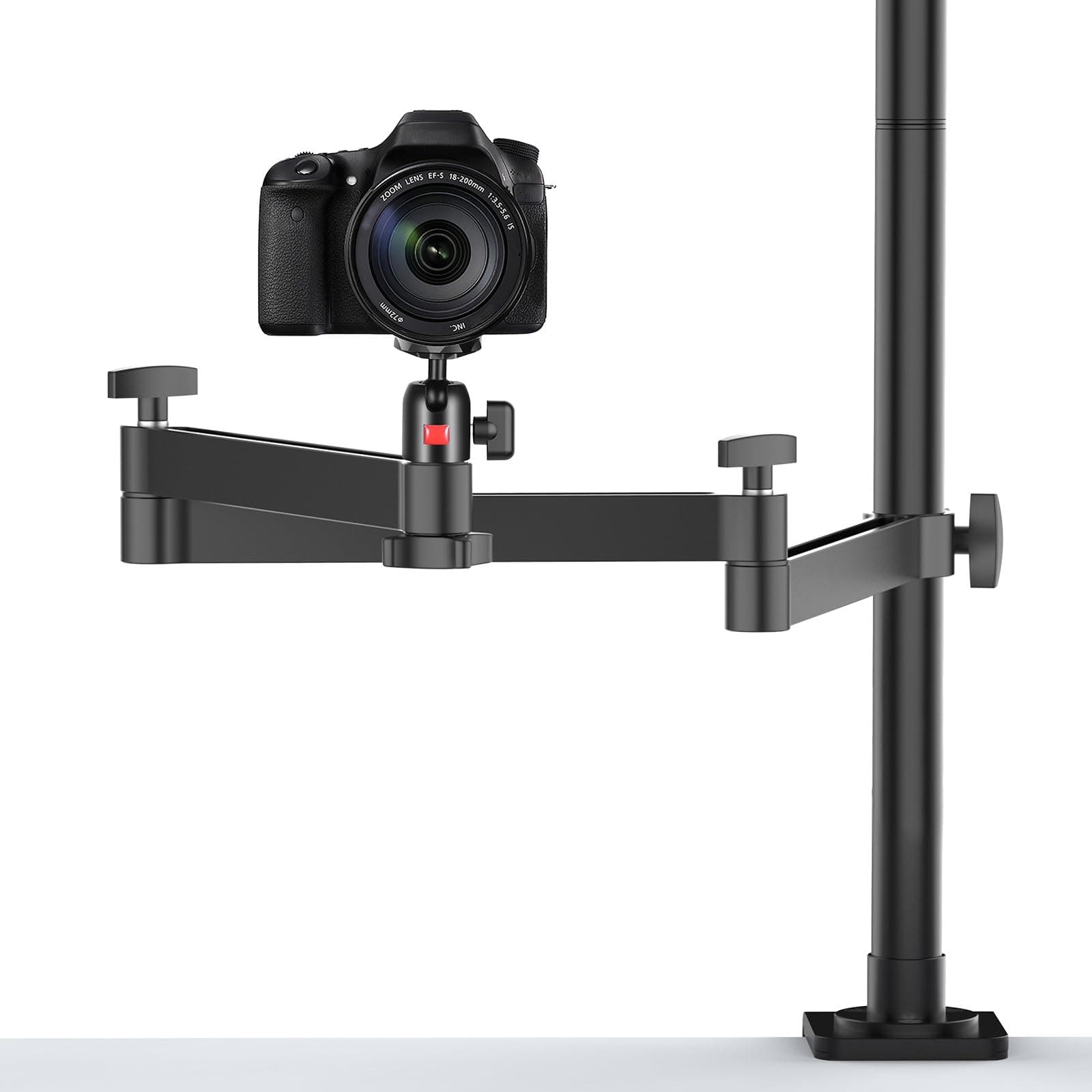 ULANZI Camera Desk Mount Stand with Flexible Arm, Overhead Mount, Articulated Arm with 360° Rotatable Ball Head, Aluminum Desk Mounting Stand for Ring Light/DSLR Camera/Webcam/Panel Light