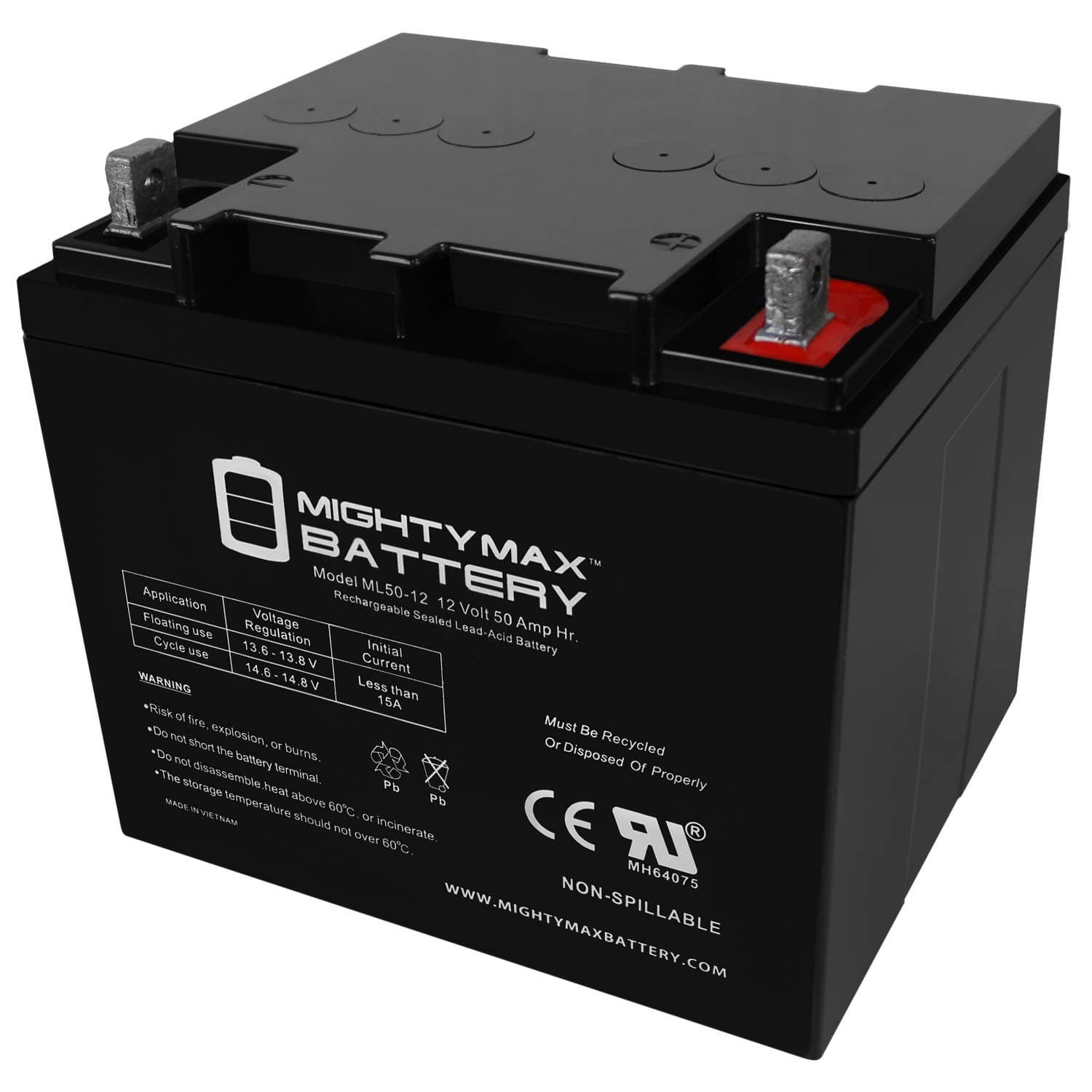 Mighty Max Battery 12V 50AH SLA Replacement Battery for Unipower B00931