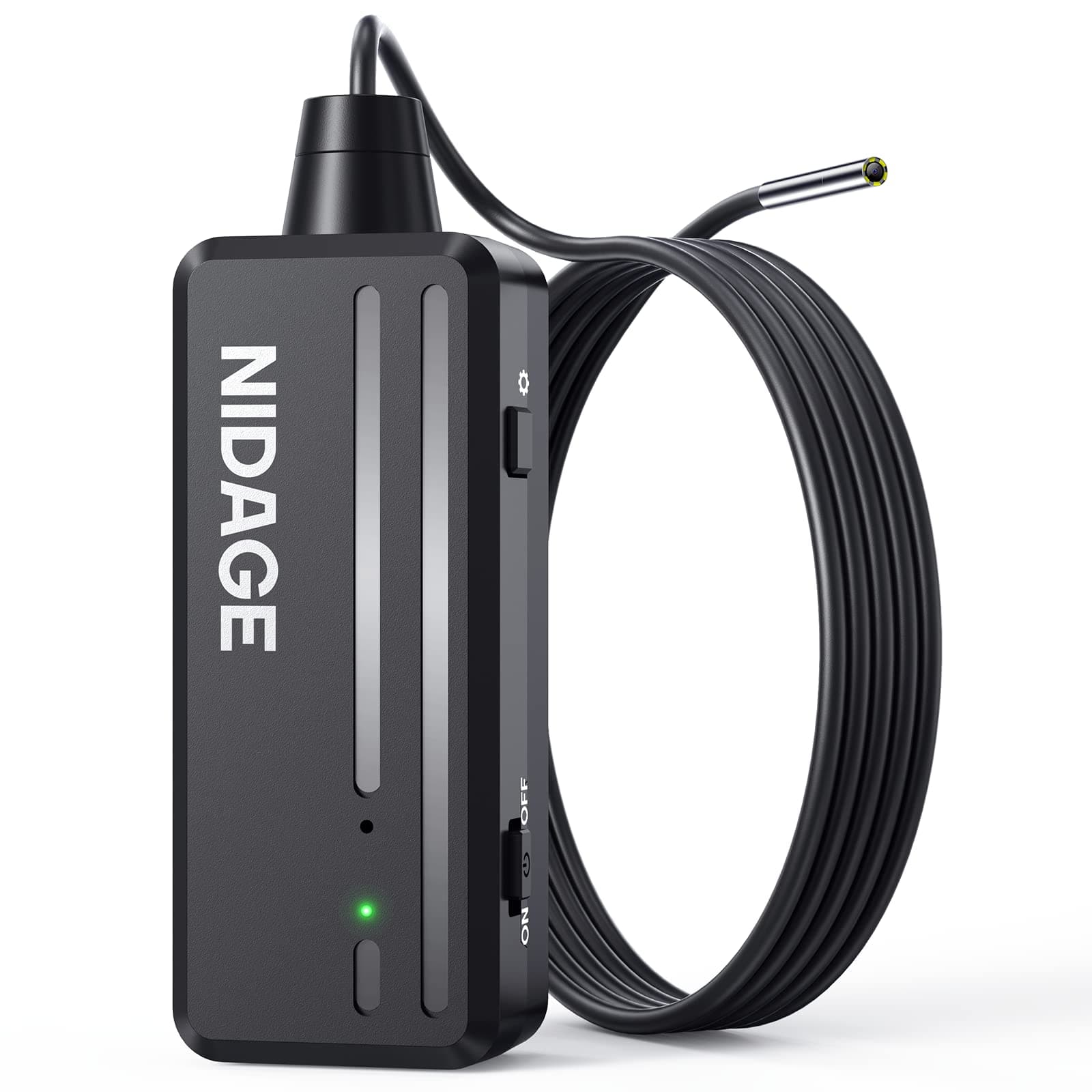 Inspection Camera NIDAGE Wireless Endoscope 2025 Top Tiny WiFi Borescope 3.9mm 1080P HD Endoscope Camera with Light IP67 Waterproof Semi-Rigid Snake Cam for iPhone, Android, Tablet, 5FT