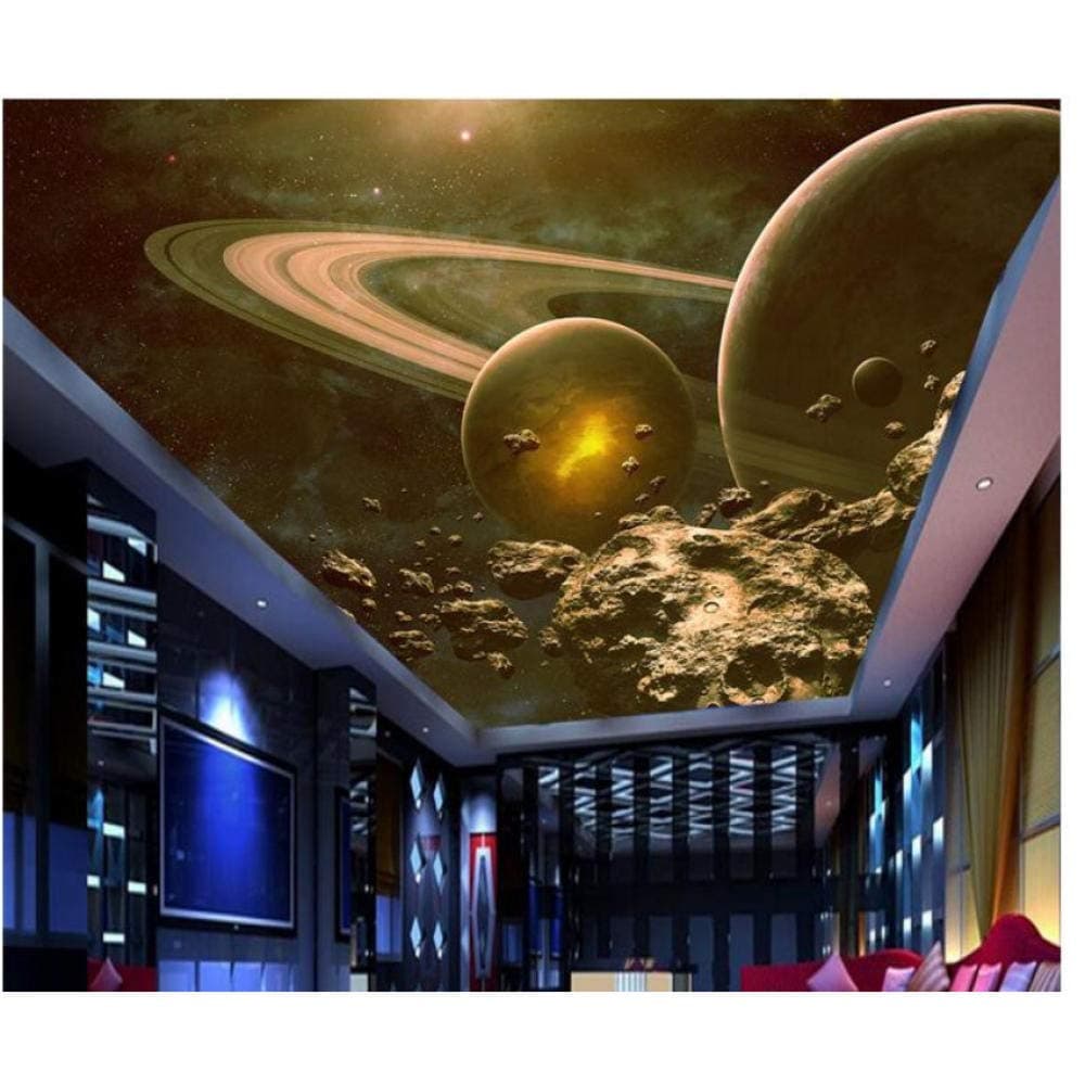 Pbldb 3D Wallpaper Custom Photo Non-Woven Mural The Universe Space Planet 3D Wall Murals Wallpaper Ceiling Room Decoration Painting-350X250Cm