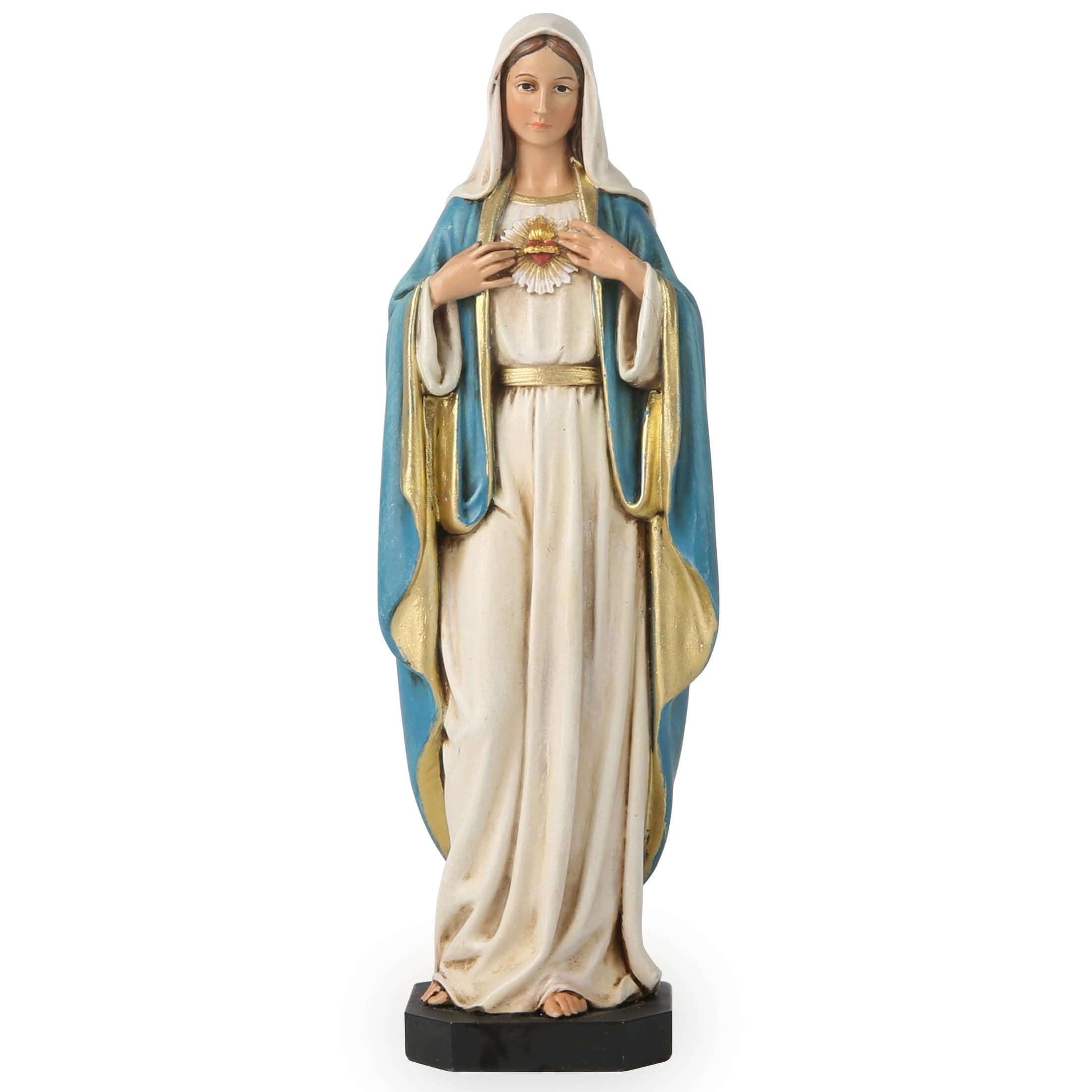 BC BUILDCLASSIC Catholic Immaculate Heart of Mary Figure, Virgin Mary Statue, Blessed Mother for Home, Religious Gifts to Mom，Catholic Decor 6" H Classical Renaissance sculpture Masterpiece by