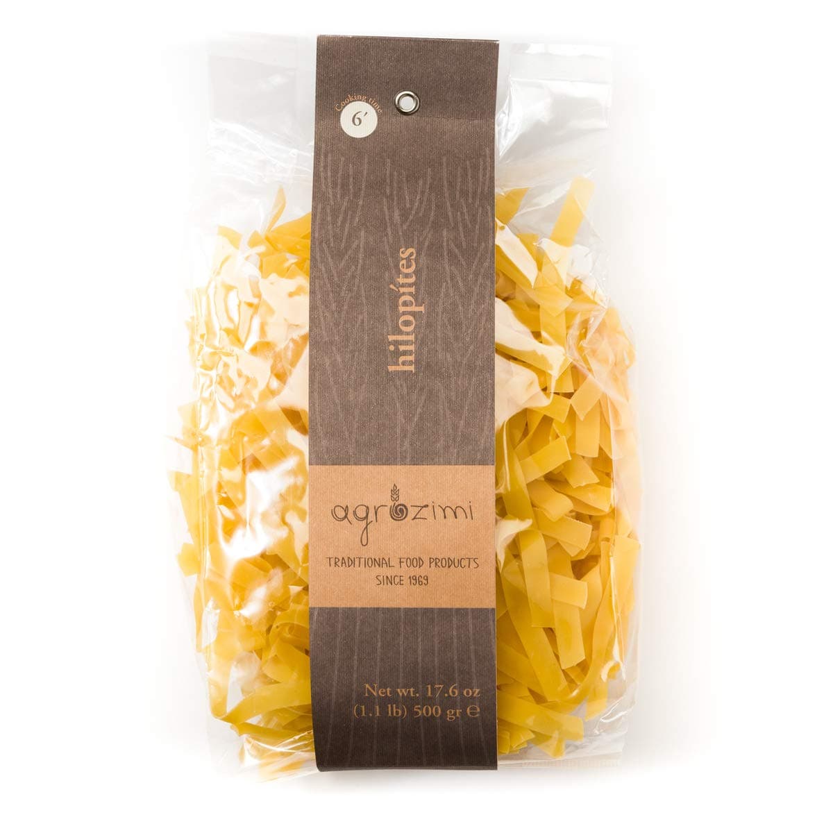 Agrozimi Hilopites: Greek Fettucine (17.6 Ounces) - Premium Durum Wheat Semolina - Bronze Die-Cut, Air-Dried Perfection