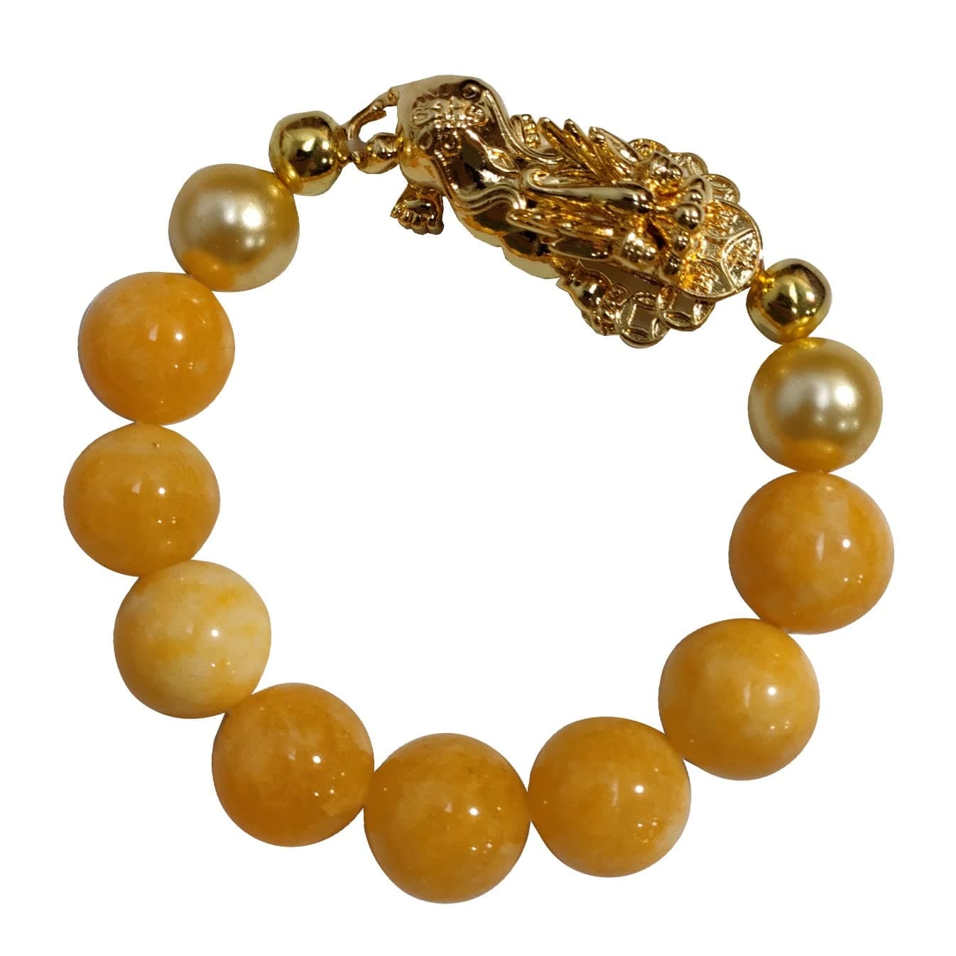 Heavens TvczPixiu Bracelet with Healing Real for Women Men with Yellow Stone Bead Spiritual Positive Bead Bracelets Thai Feng Shui Good Luck Reputation, Honor, Wealth, Fortune, Property