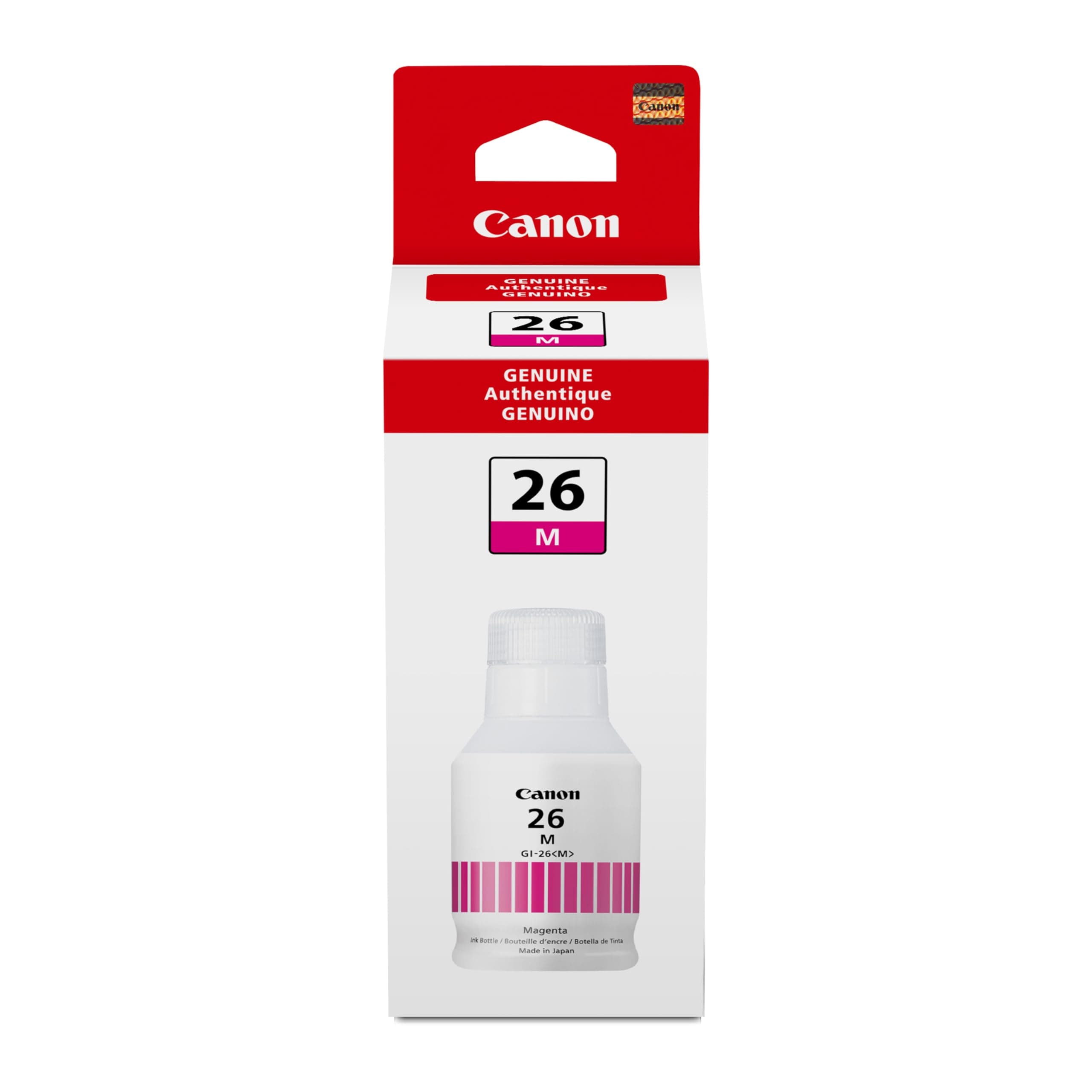 Canon GI-26 Genuine Pigment Magenta Ink Bottle, Compatible with MegaTank GX7120, GX6120, GX5120, GX6020, GX7020, GX6021, GX7021, GX5020, GX4020, and GX3020 Printers