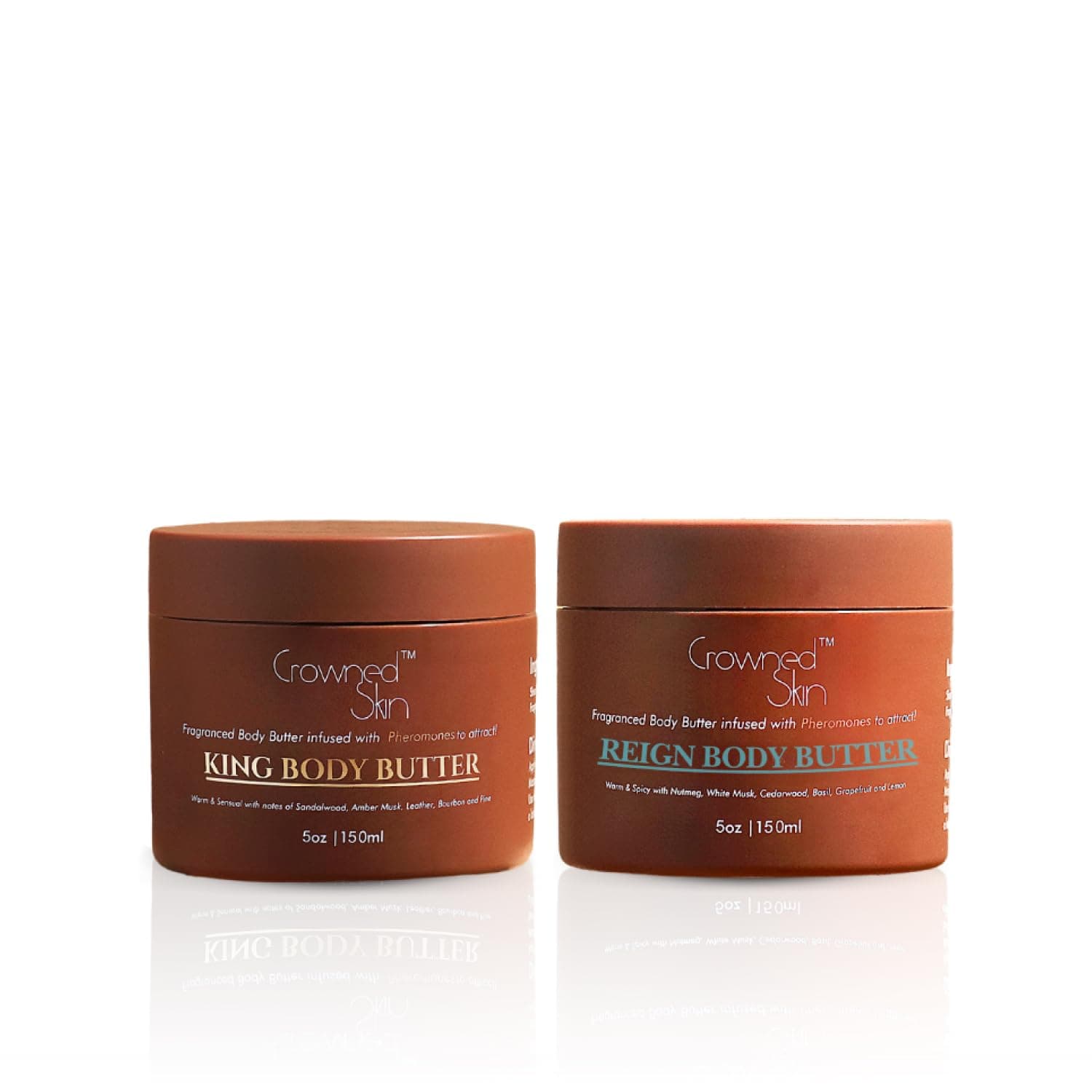 Crowned Skin King and Reign Cologned Body Butter Bundle | Sandalwood, Leather, Fresh, and Nautical Scents | Infused with Organic Shea & Mango Butters | Moisturizing Formula with All-Day Fragrance