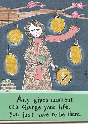 Curly Girl - Greeting Card - Any given moment can change your life...