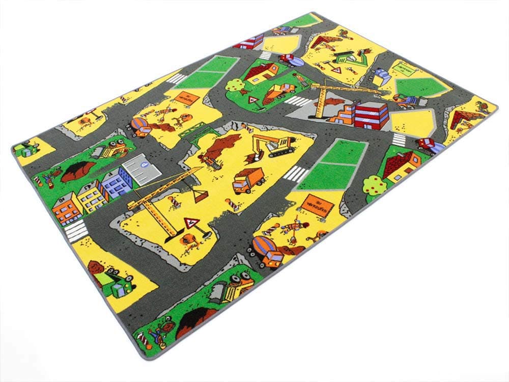 HEVO construction site yellow Children's Play Mat | Playroom Rug | Learning Carpet 200x400 cm