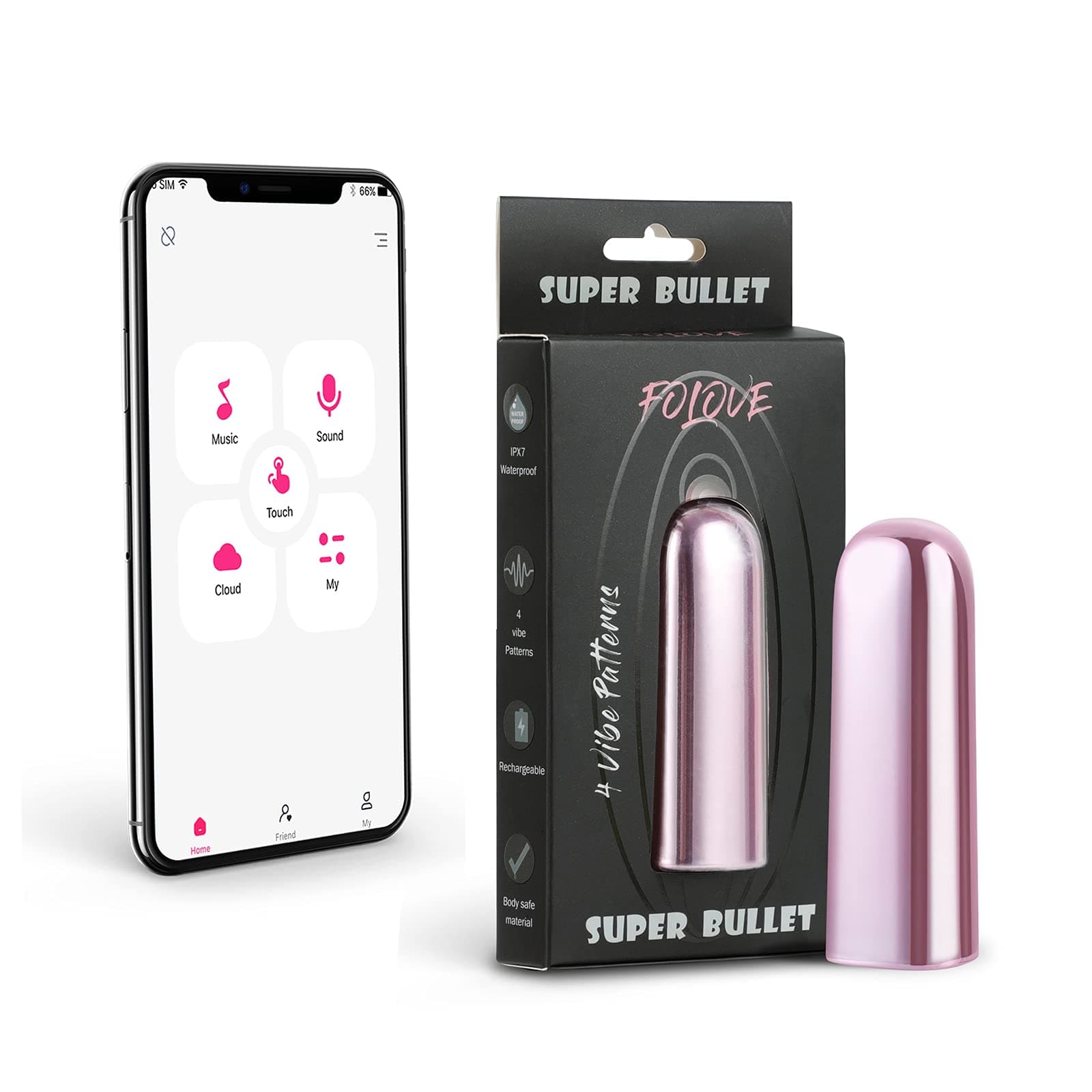 FOLOVE Portable Personal Massager with APP Control - Hand Held Massager for Neck and Back - Mini Wand Massager 100% Waterproof & Magnetic Charging - for Neck Shoulder Back Body Muscle Aches Relieves