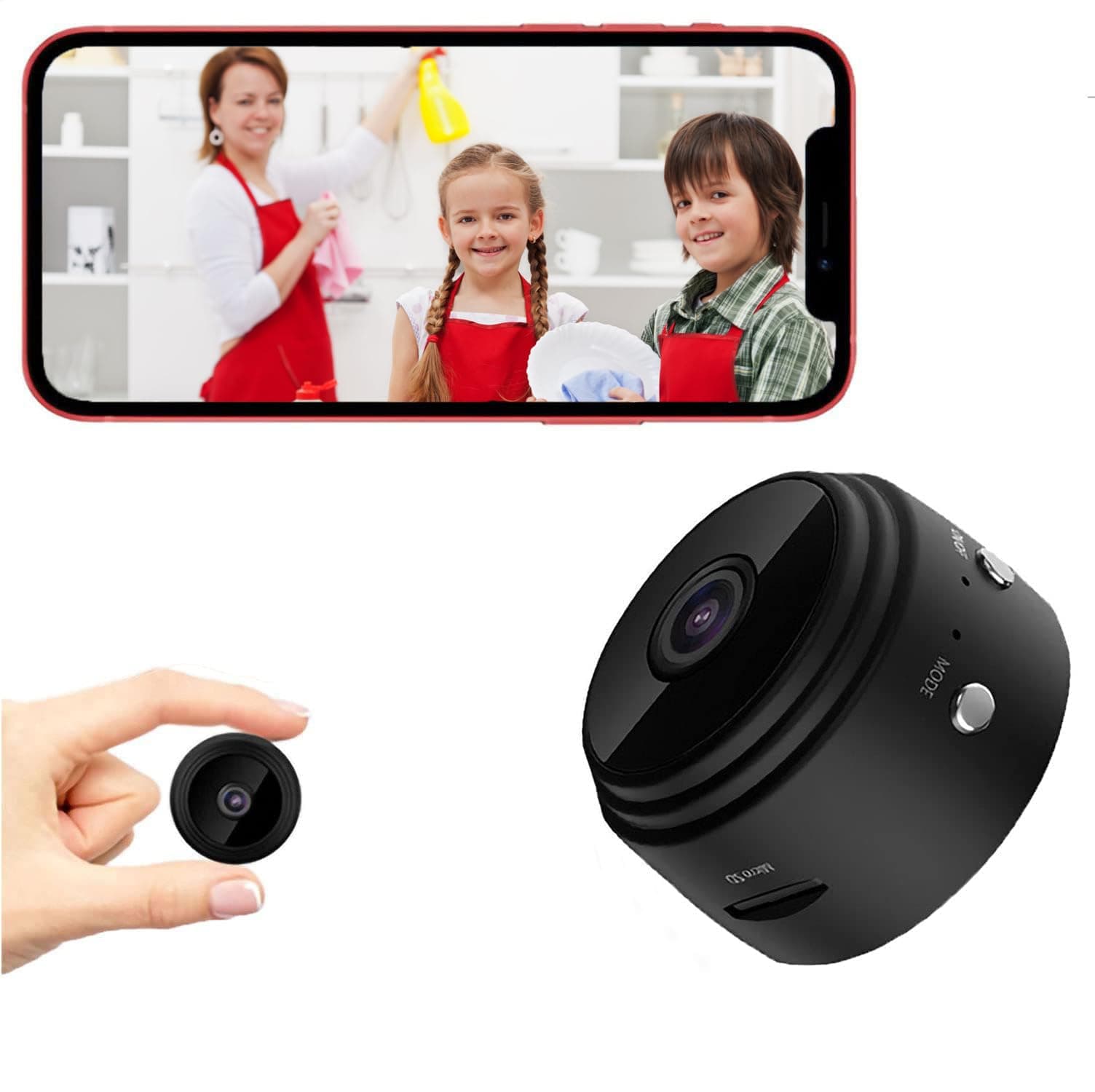 Mini Camera Hidden Camera, 1080P HD WiFi, Portable Nanny Cam Home Security Surveillance Baby Monitor, Outdoor/Indoor for Pets