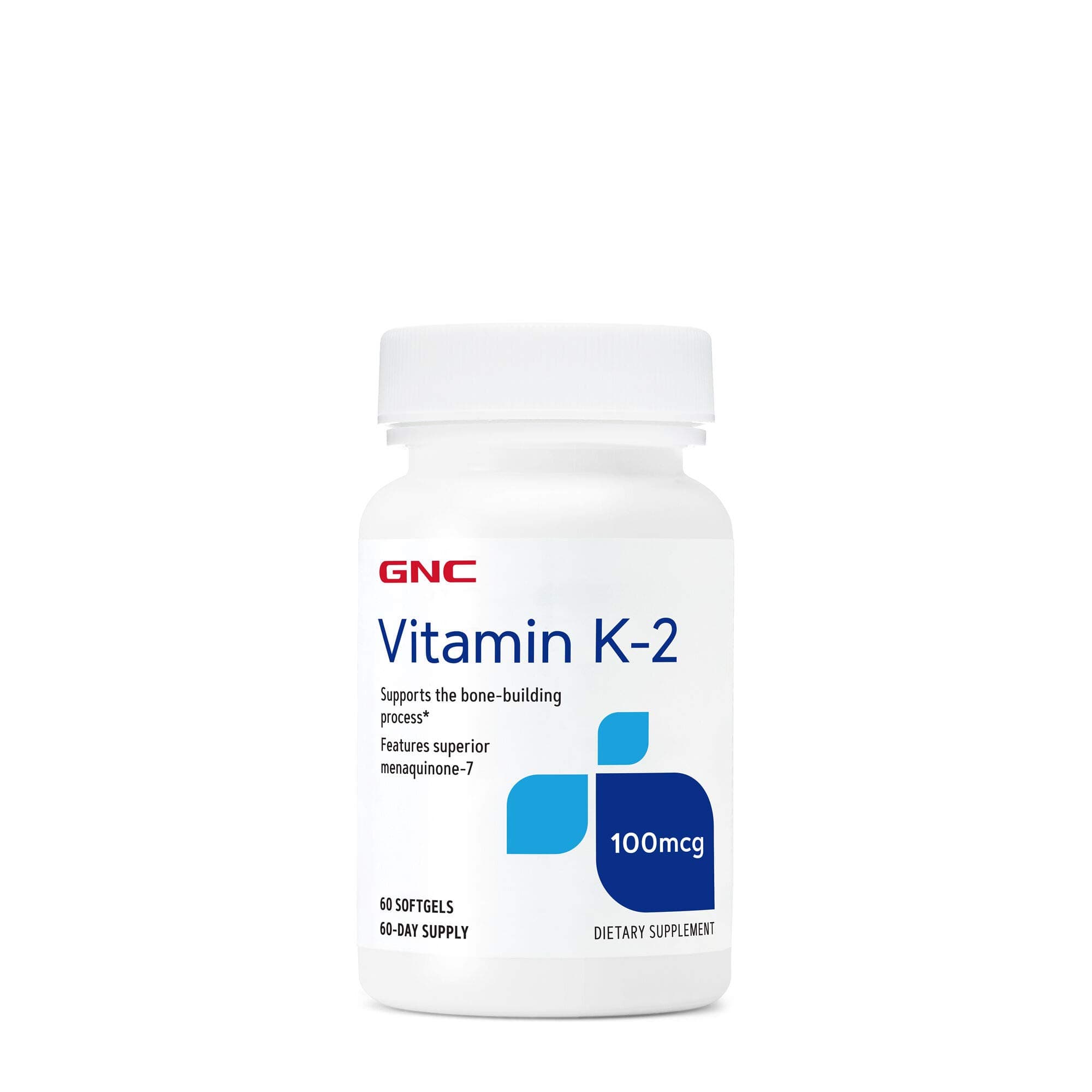GNC Vitamin K-2 100mcg, Supports Bone-Building Process, 60 Softgels