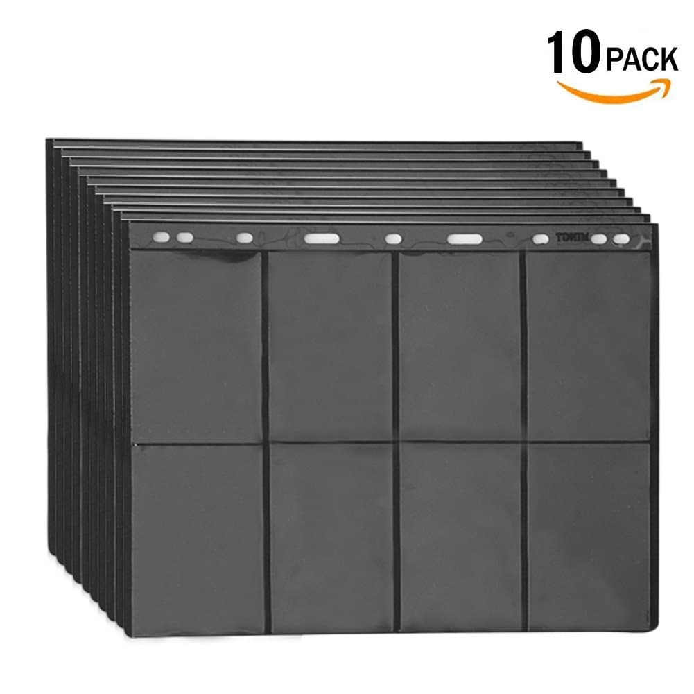 Stamp Stock Pages Sheets Plastic Black Coin Holders for Currency Collection 10 Pages