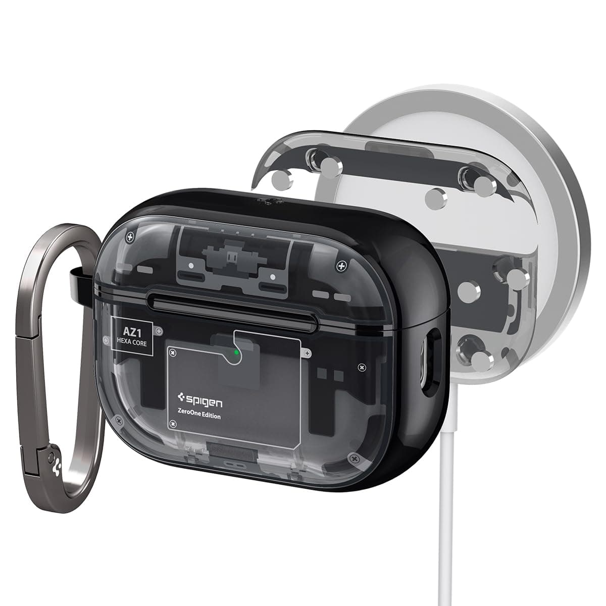 Ultra Hybrid (Mag Fit) Designed for AirPods Pro 2nd Generation Case 2022/2023 (USB-C/Lightning Cable) MagSafe Compatible Magnets Embedded - Zero One