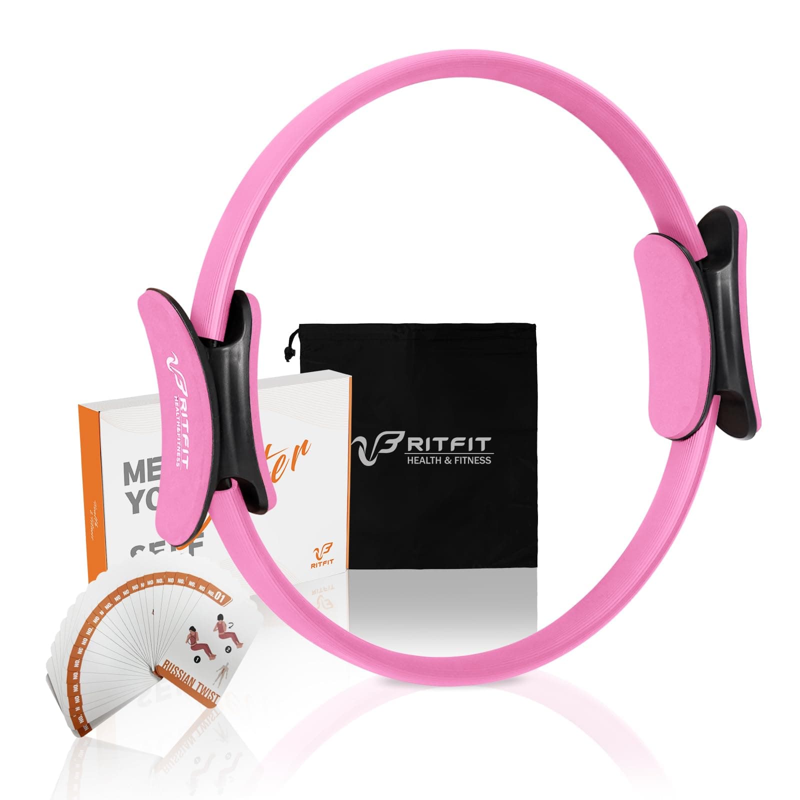 RitFit Pilates Ring Circle - 14 Inch Magic Fitness Circle for Toning Inner & Outer Thighs, Bonus Workout Guide Included