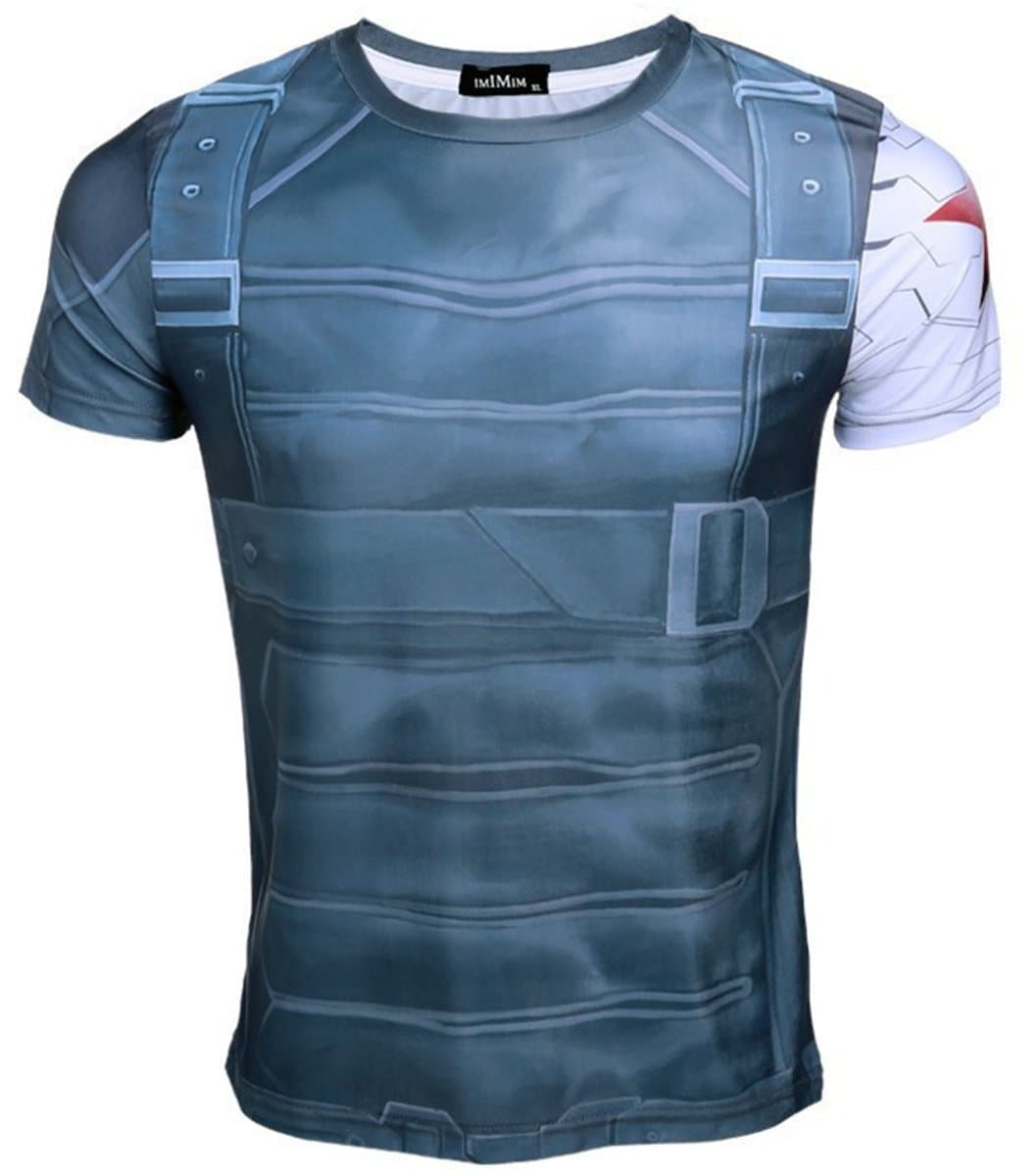 Christine Hahn Mens Super Hero Theme Short Sleeve Speed Drying Sport T-Shirts