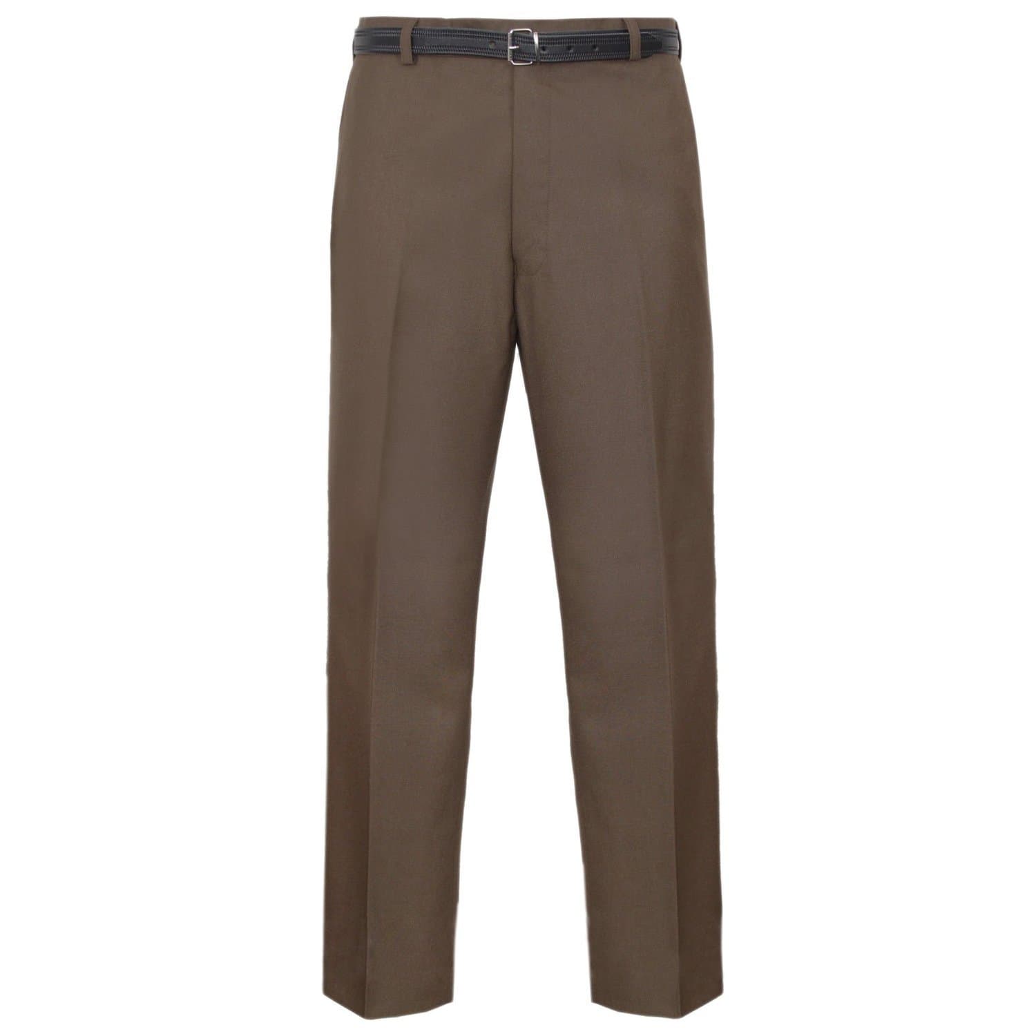 Mens Trousers Formal Casual Business Office Work Home Smart Dress Straight Leg Flat Front Everpress Pockets Pants Plus Big King Sizes 30-50