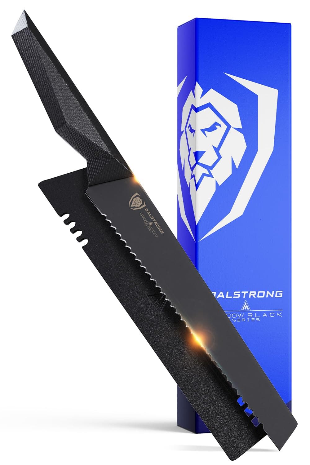 Dalstrong Serrated Bread Knife - 9 inch - Shadow Black Series - Black Titanium Nitride Coated - High Carbon - 7CR17MOV-X Vacuum Treated Steel - Bread Slicer Cutter - Slicing - Sheath - NSF Certified